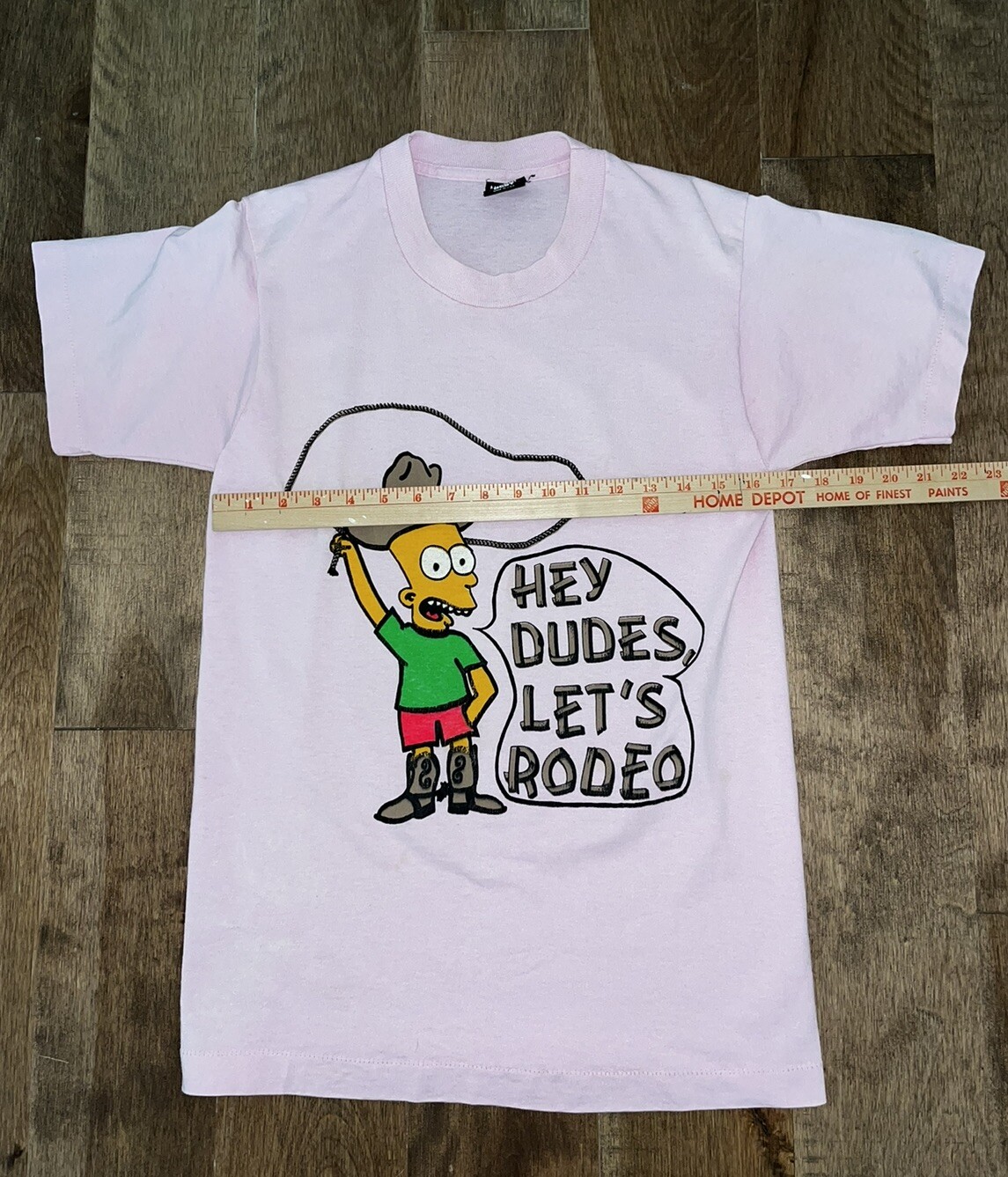 Vintage 1990 Screen Stars Best Bart Simpson t-shirt Single Stitch Pink Rodeo