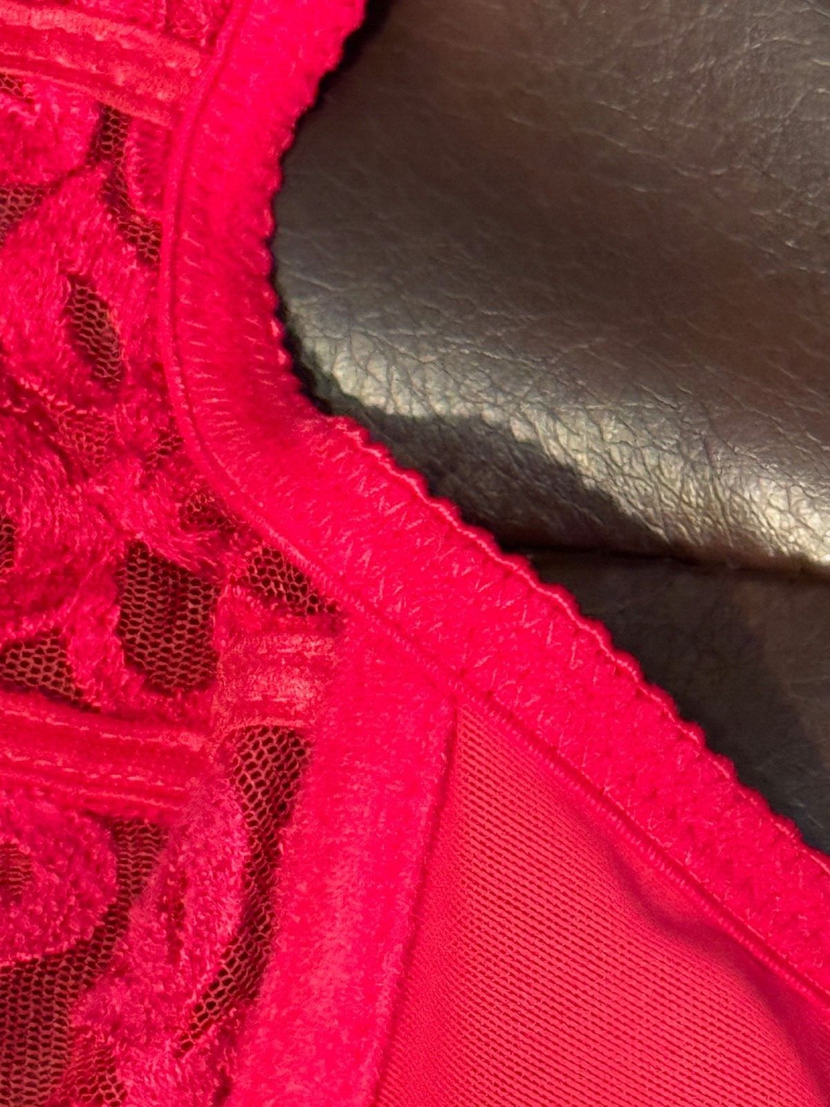 VINTAGE WACOAL 85199 ~ RED ARABESQUE SEMI SHEER FULL FIGURE UNDERWIRE BRA 34C
