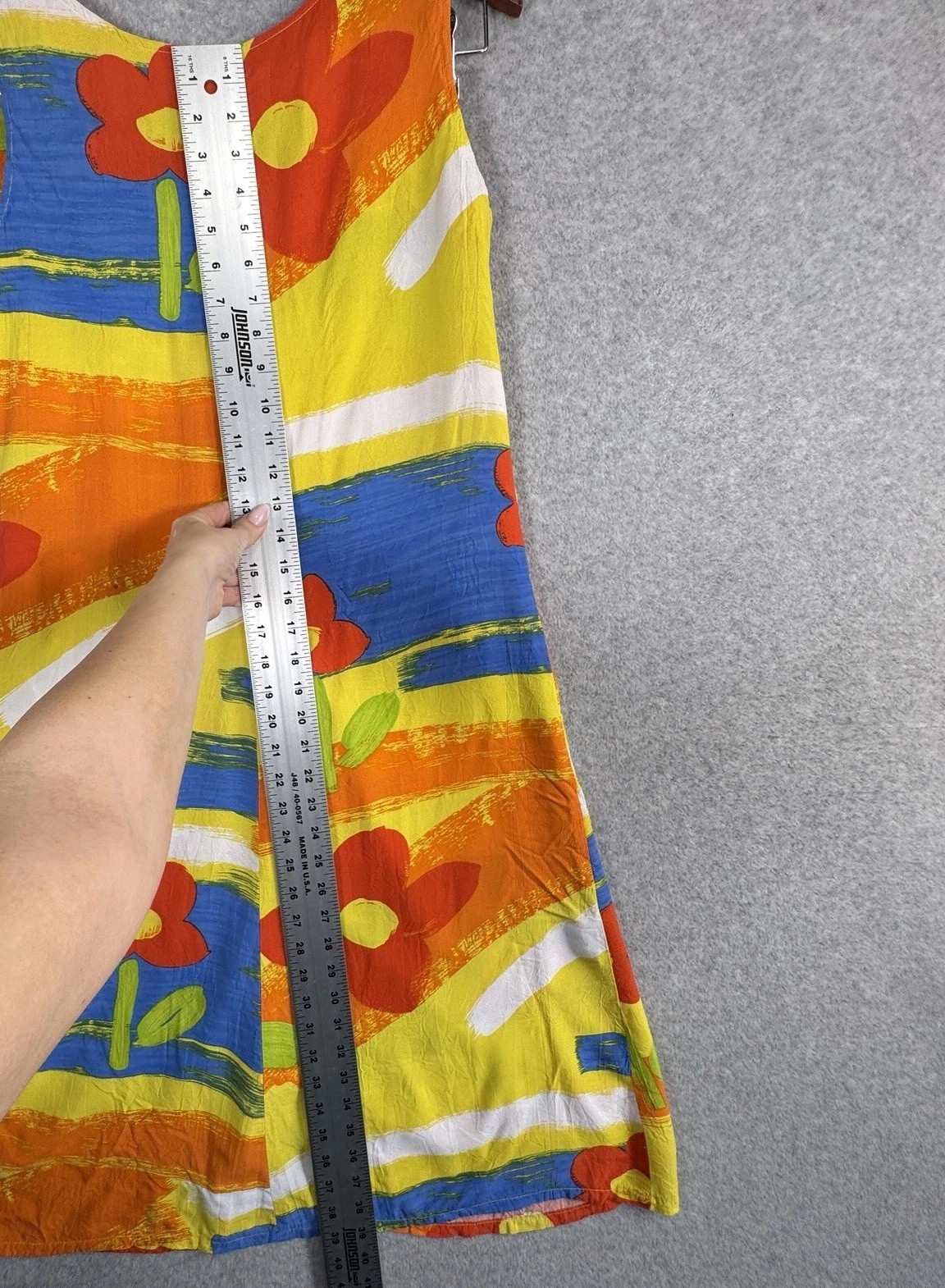 Jams World VTG 90s Floral Colorblock Maxi Dress Button Front Pocket M Bright