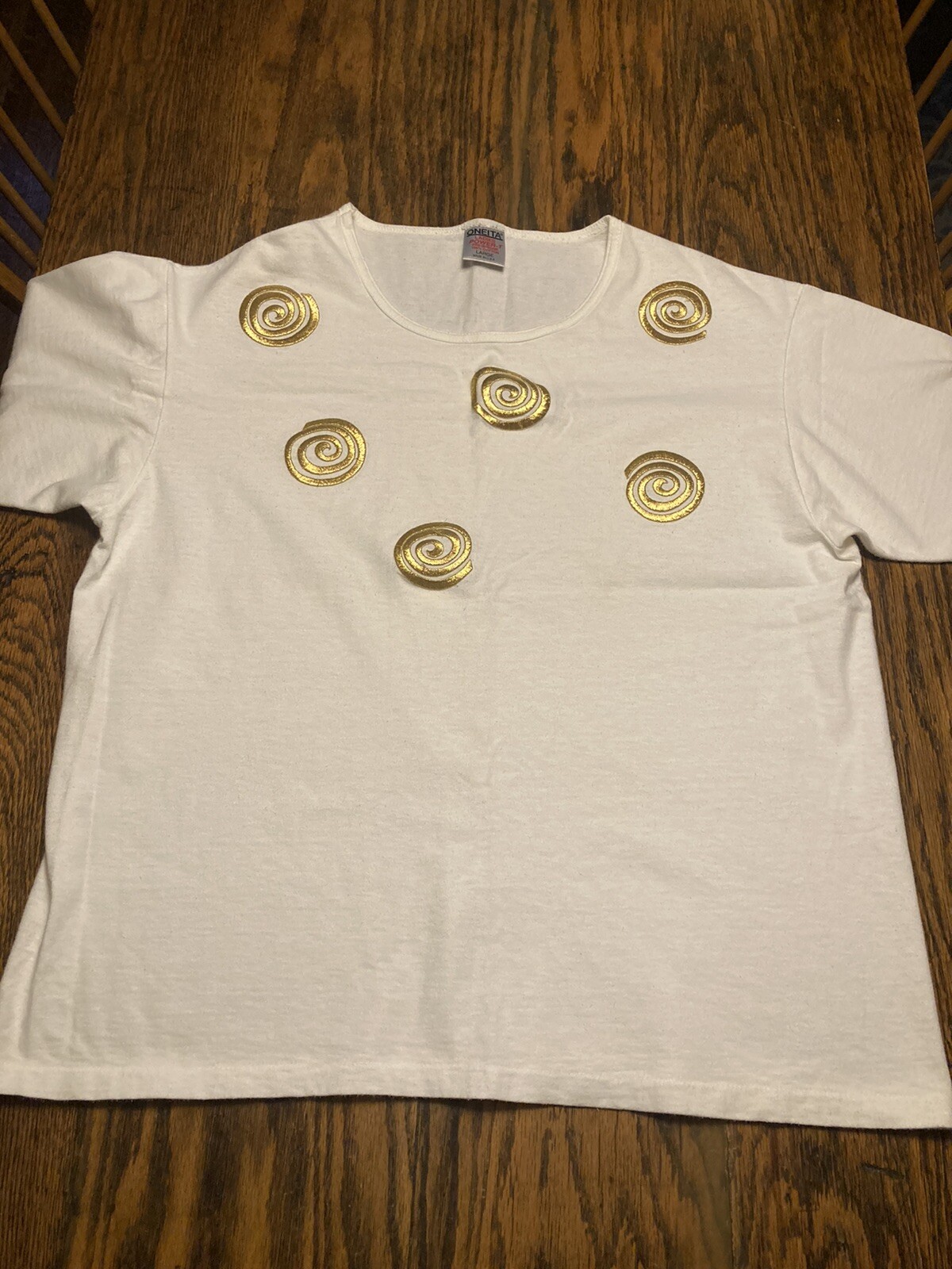 Vintage 90’s Women’s Geometric Swirl T Shirt Oneita USA Single Stitch Large EUC!