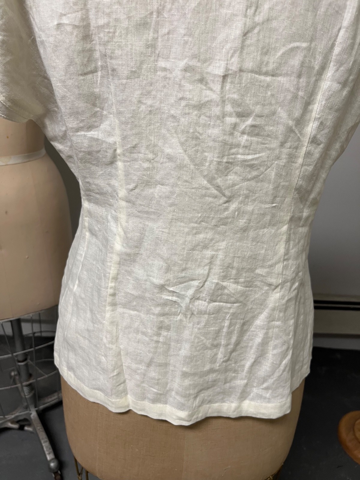 NWT OLD STOCK Vintage J Peterman Linen Blouse Size 10 Bust 36-37