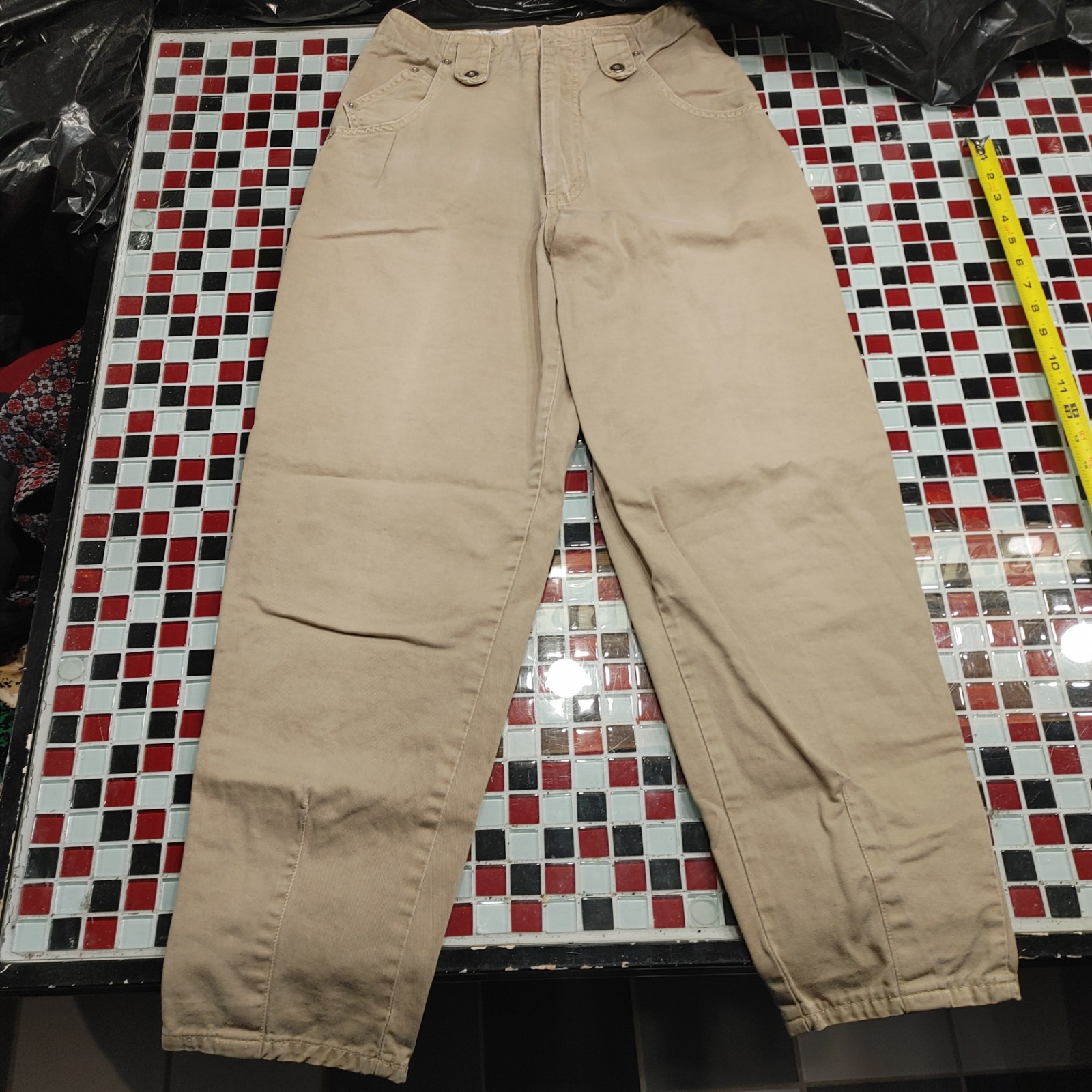 Vtg 80&rsquo;s State Of The Art Khaki Chino Women&rsquo;s Trouser Pants Sz. 7 / 8 ~ 26×27