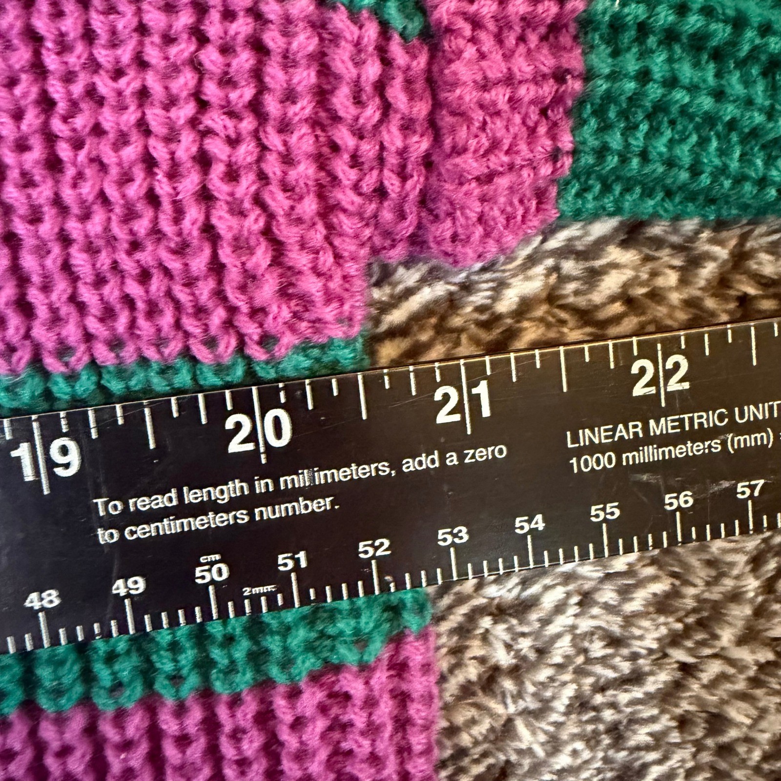 Vintage Trend Basics Purple Green Striped Knit Sweater Womens Large Acrylic Crew