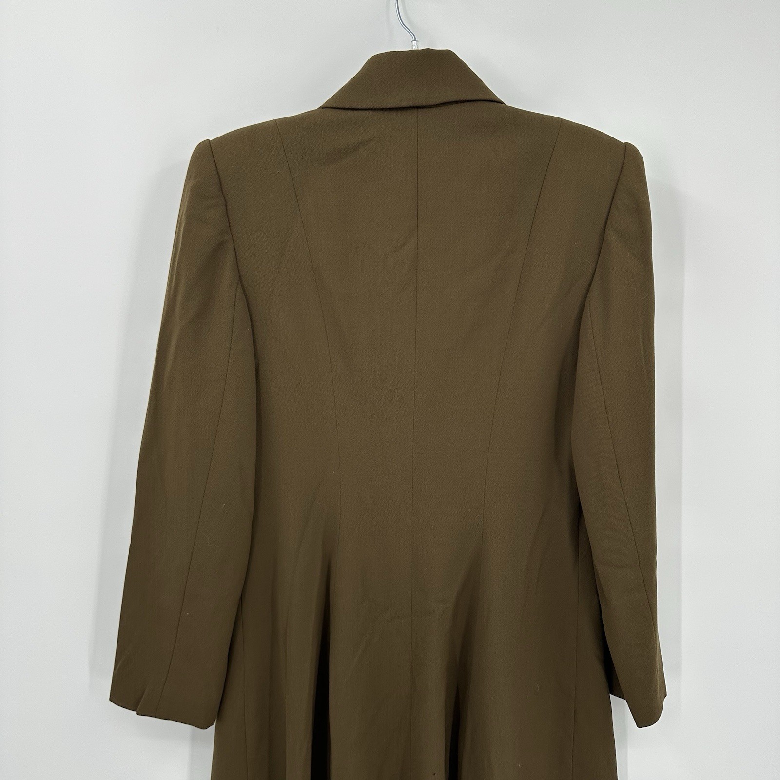 vintage 90s ALBERTO MAKALI blazer jacket dress olive green LARGE military luxe