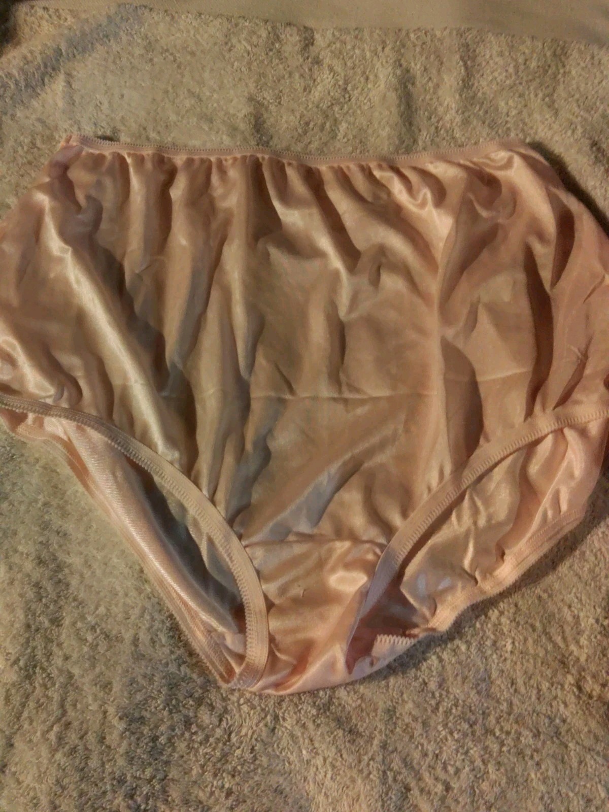 NATIONAL 11/4XL Soft Pink Shiny Satin 100% Nylon Full Brief Panties