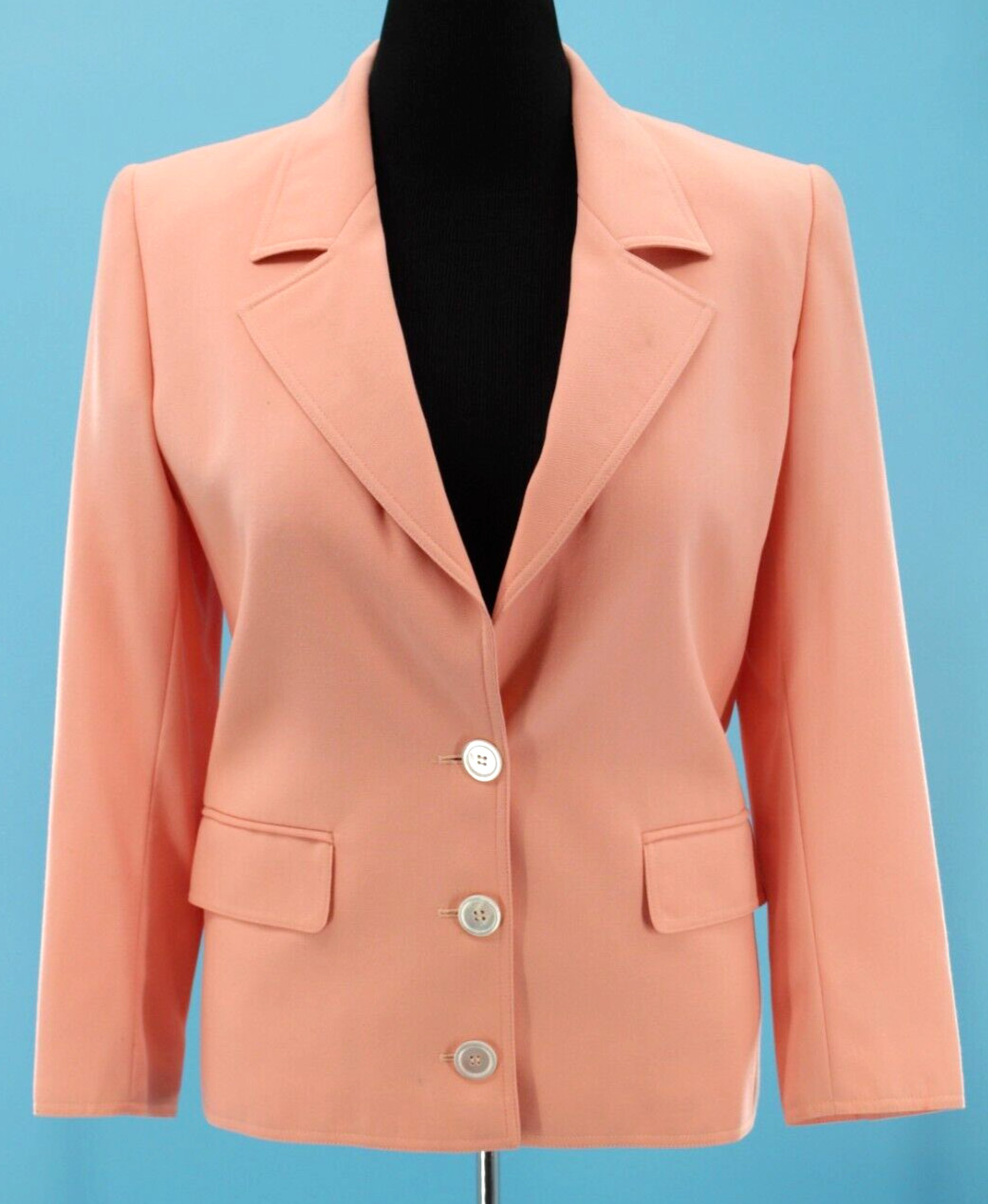 VTG Women&rsquo;s 80s Light Peach Valentino Wool Blazer Sz M/L 1980s Made In Italy