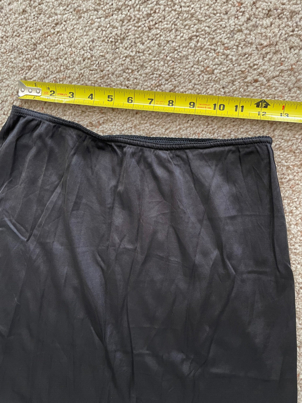 Half Slip Vtg Black Nylon Maidenform Chantilly M Skirt Lace Rosebuds Side Slits