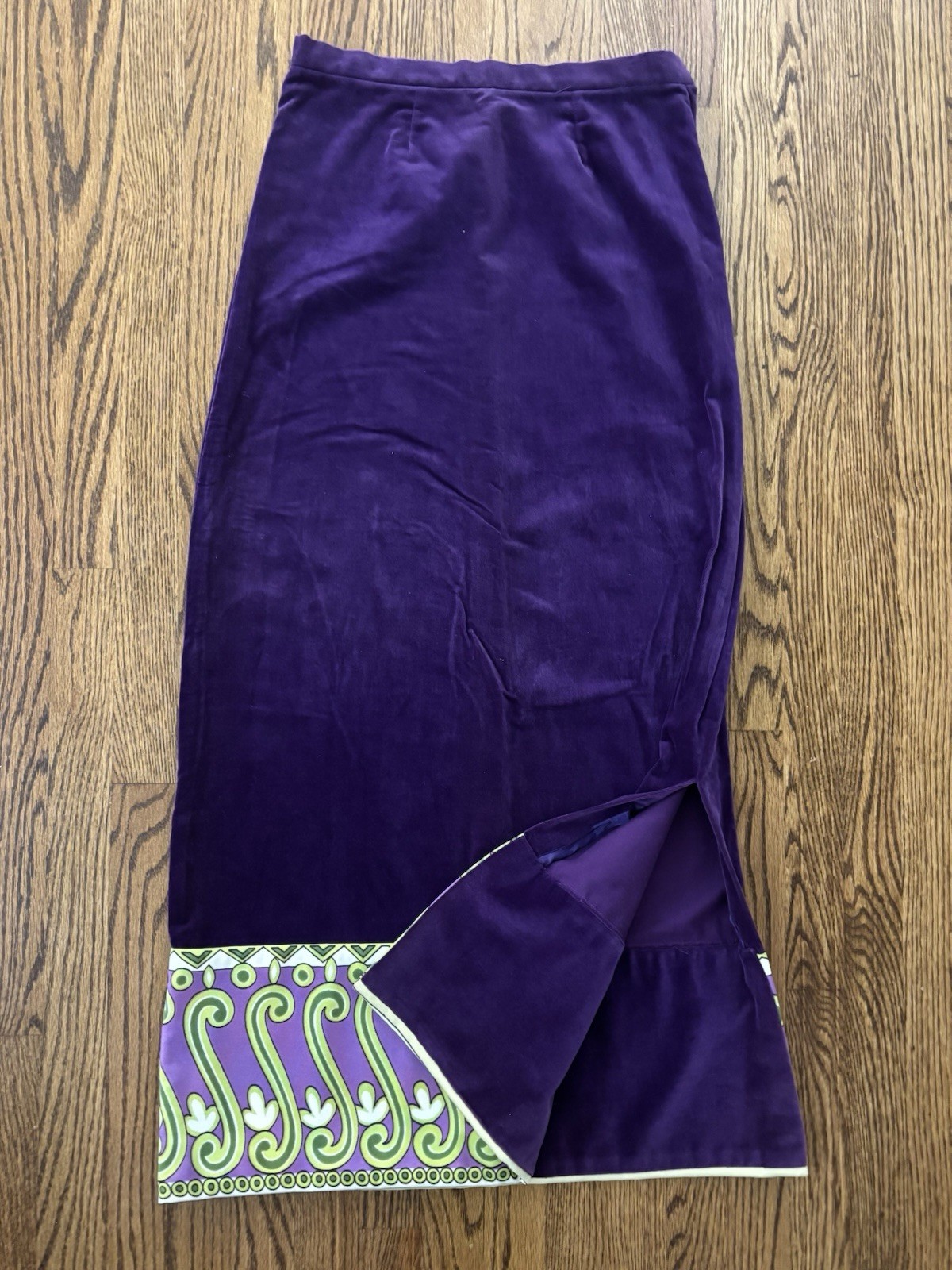 Paganne By Gene Berk Deep Purple Velvet Maxi Long Skirt Sz 14 Waist 30”