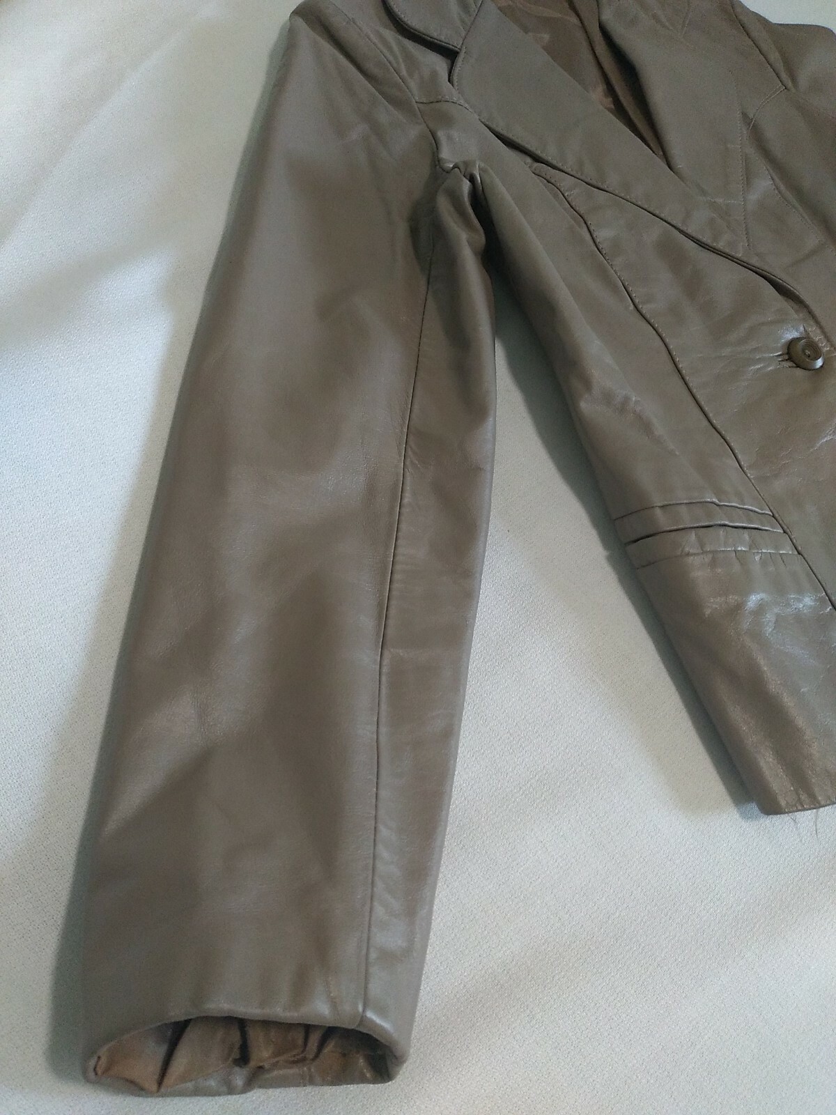 Vintage 1970&rsquo;s General Leather-NY Women&rsquo;s Beige Leather Size Small Jacket