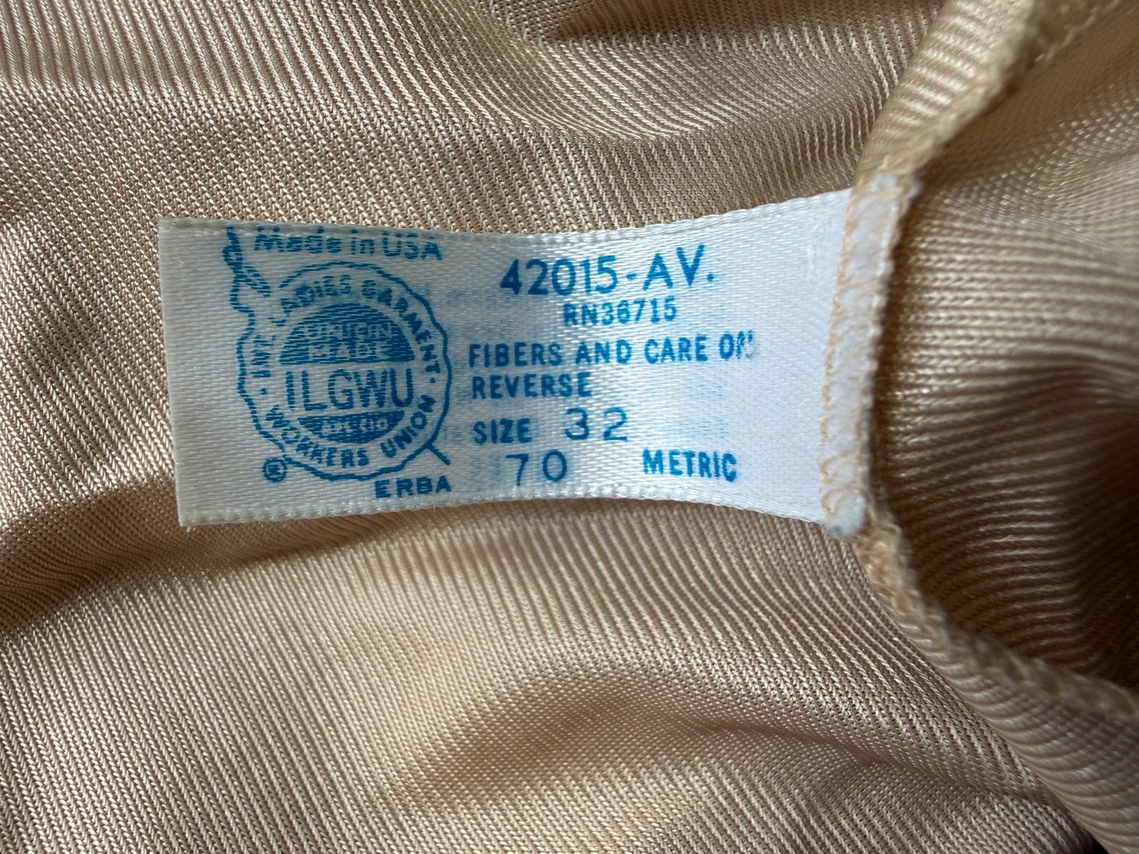 Vintage Dress Slip, Nude Color, Women&rsquo;s Size 32, Union Made in USA, Size 32 XS