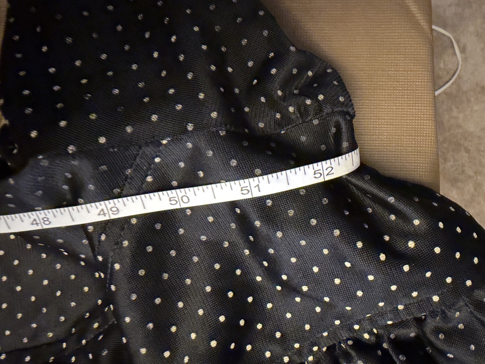 Vtg 70s ILGWU Union Made Black White Polka Dot Long Sleeve Maxi Dress Size 9