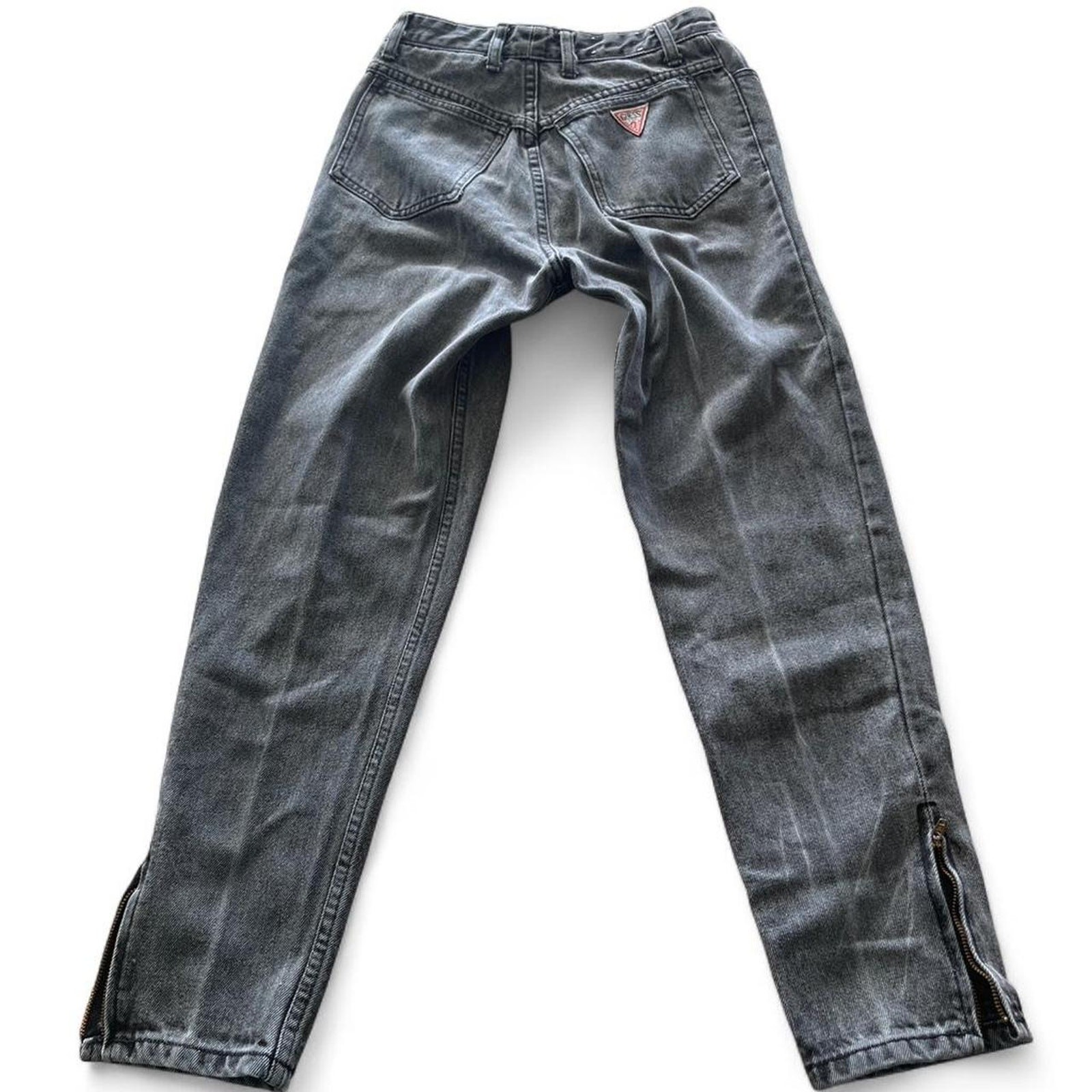 Vintage Georges Marciano for Guess USA Black Acid Wash Zip Ankle Jeans Tag 29