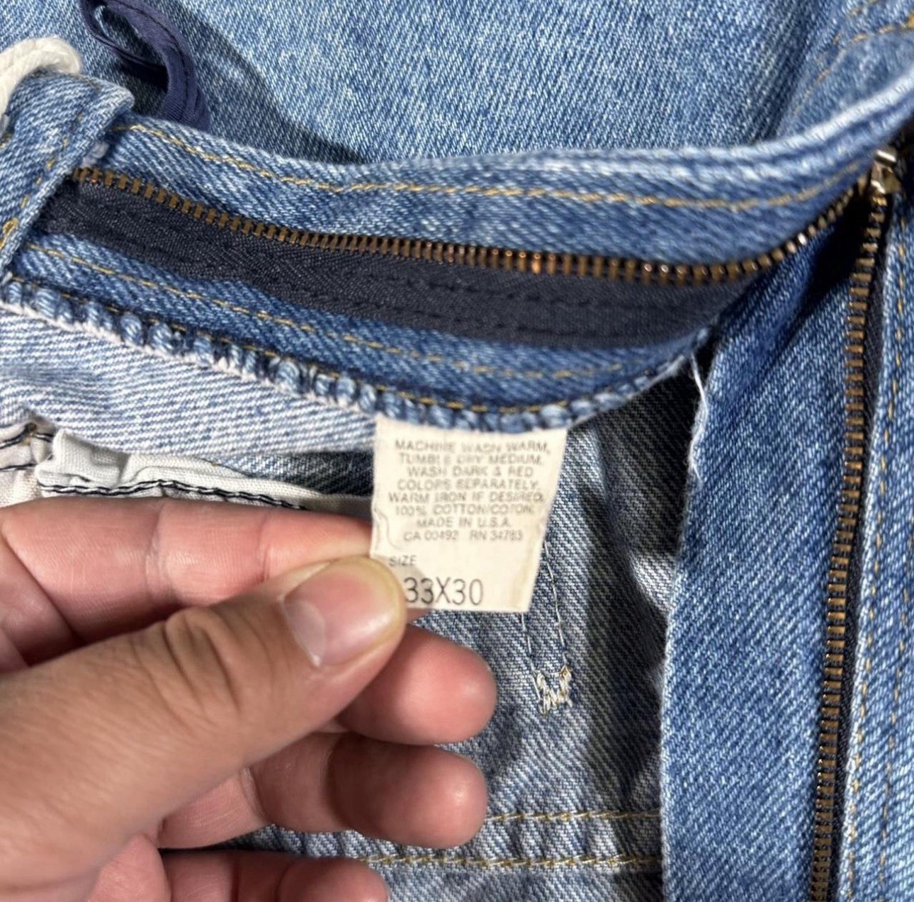 Vintage 90s Lee USA Made High Waisted Tapered Mom Jeans Light Wash 33×29