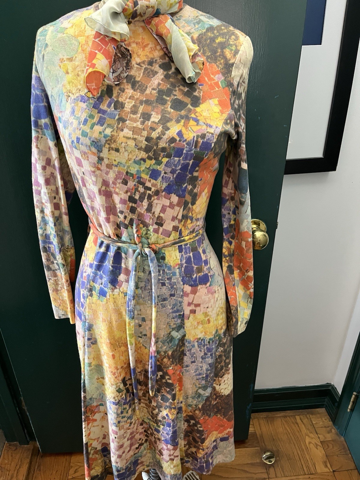 Vintage Goldworm Wool Printed Dress