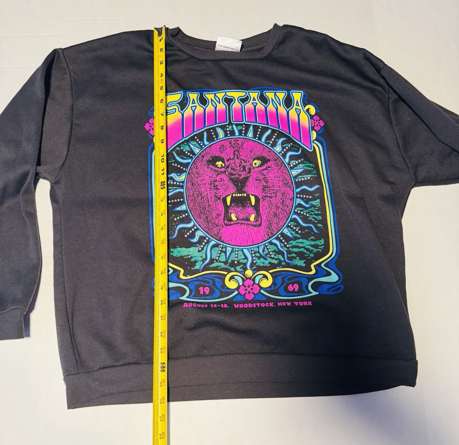 🔥 Santana Graphic Crew Neck Sweater Men’s XL 1969 Woodstock, NY 1969