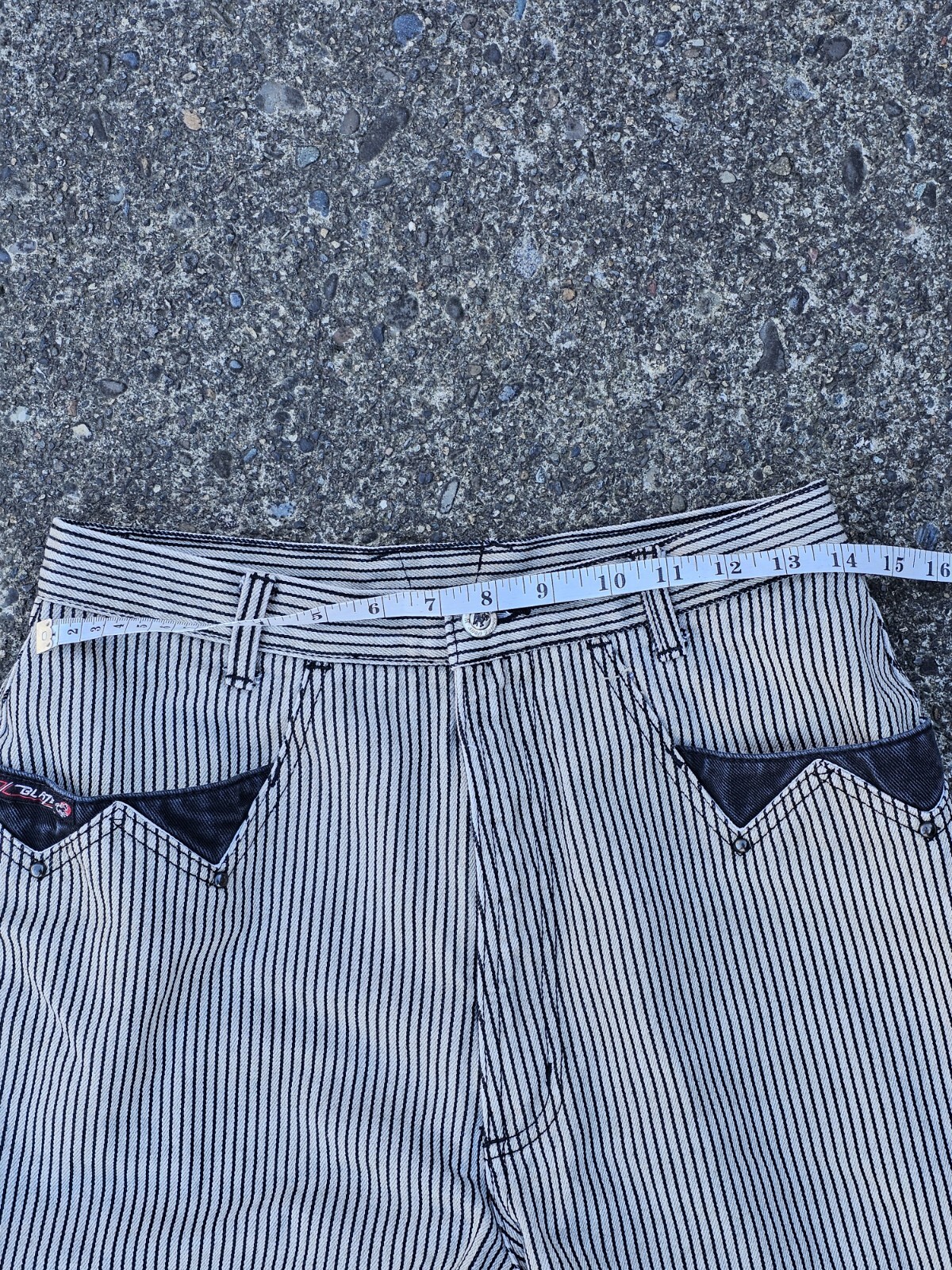 Vintage Blaze Riding Gear Western Jeans in black white pinstripes Size 13/31