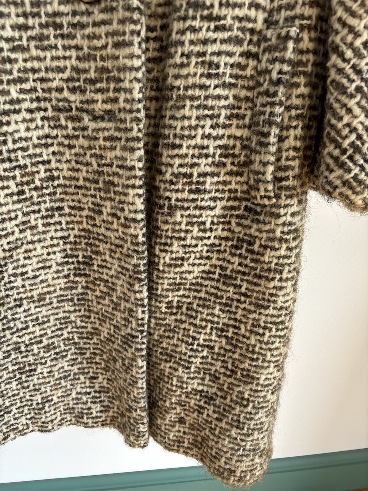 Herbert Bass Wool Coat M* Big Buttons Union Label True Vintage Boucle Nubby