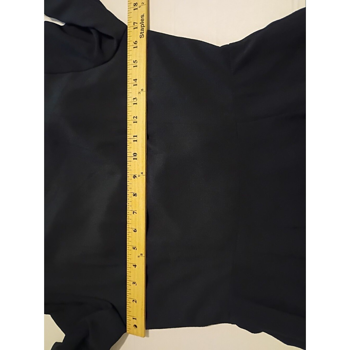 VTG Source Unknown Women&rsquo;s Black Midi Dress with Cream Trim Pleated Sz S