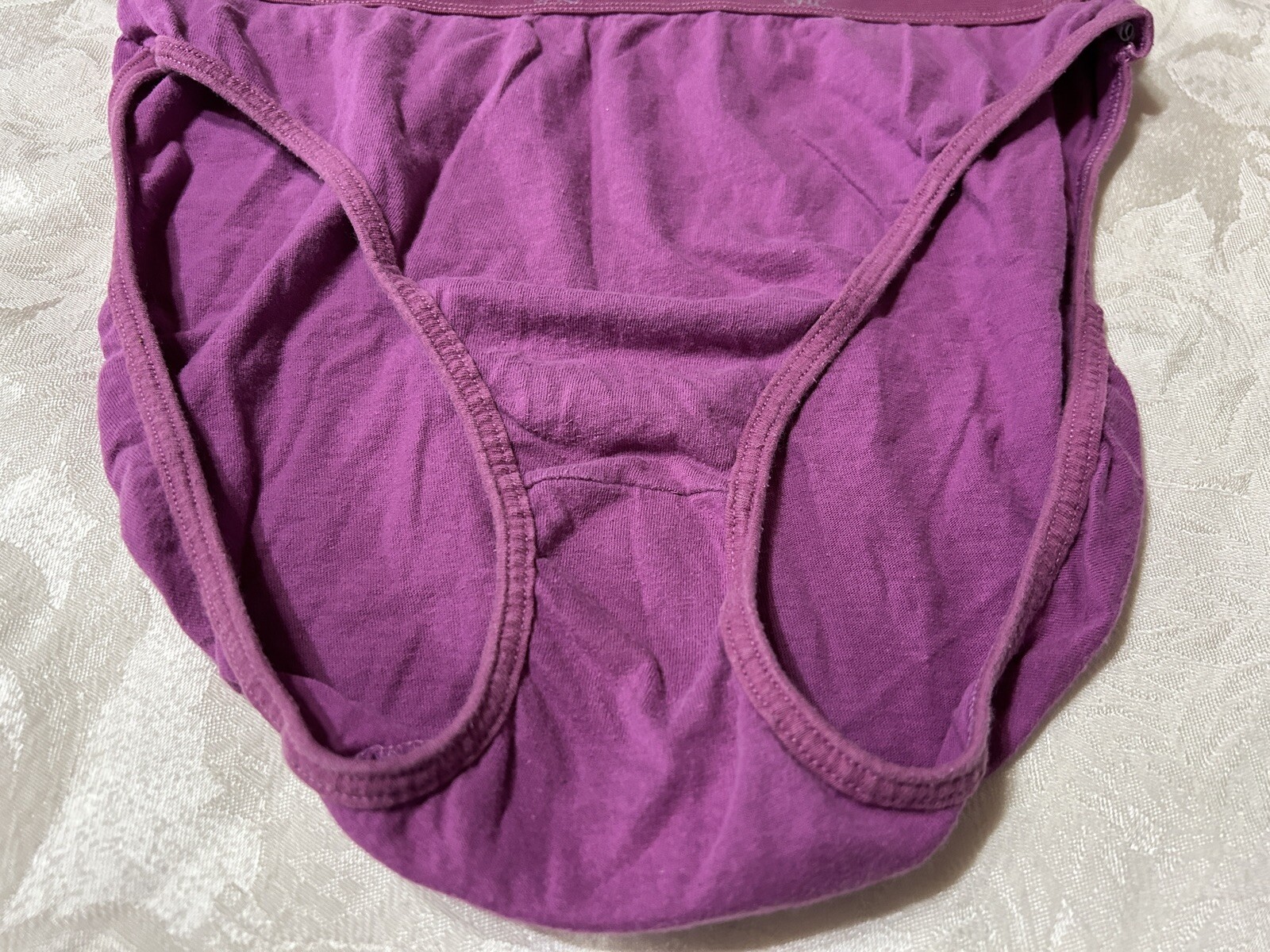 Vtg 90&rsquo;s FRUIT OF THE LOOM 100% Cotton Signature Hi-Leg Sz 7 Rose Pink Panties