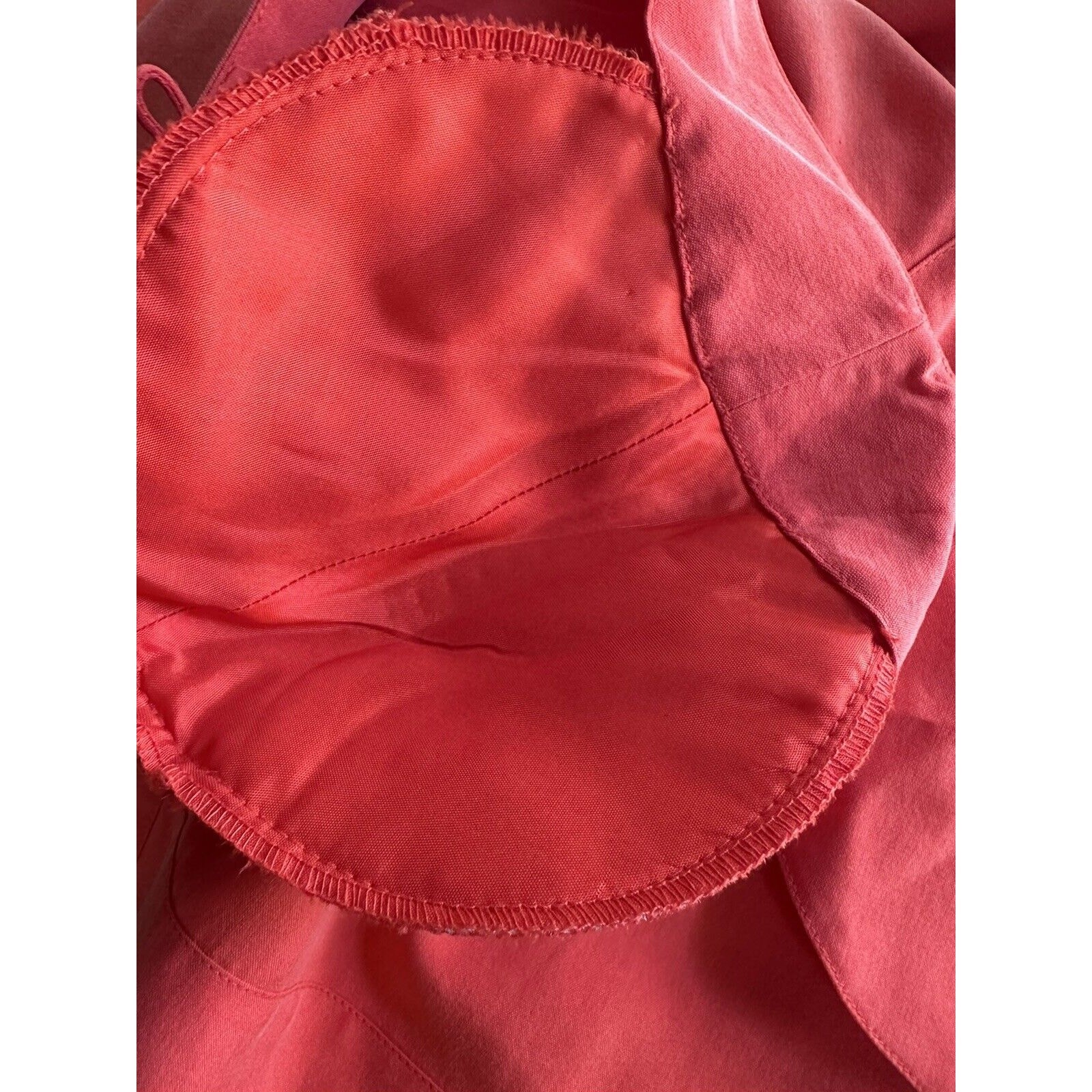 Rafaella Vintage 100% Silk Coral Button Up Long Sleeve Shirt jacket Size Small