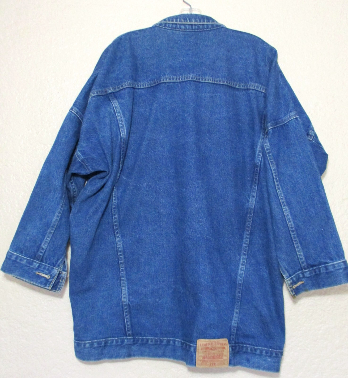 Vintage Limited Express Jean Jacket L Blue Cotton Denim Dolman Sleeve