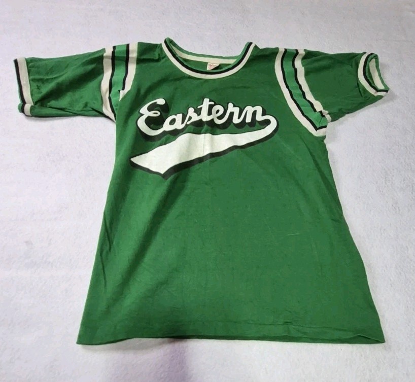 Vtg 80&rsquo;s Eastern Michigan University Jersey Style T Shirt Brand Wolf & Sons Sz S