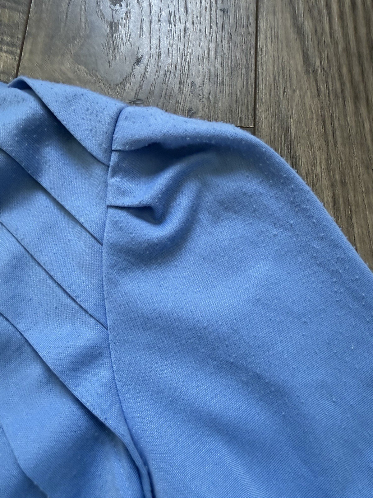 The Shirtdress Sears Blue & White Collared Long Sleeve Shift Dress Petite 14P