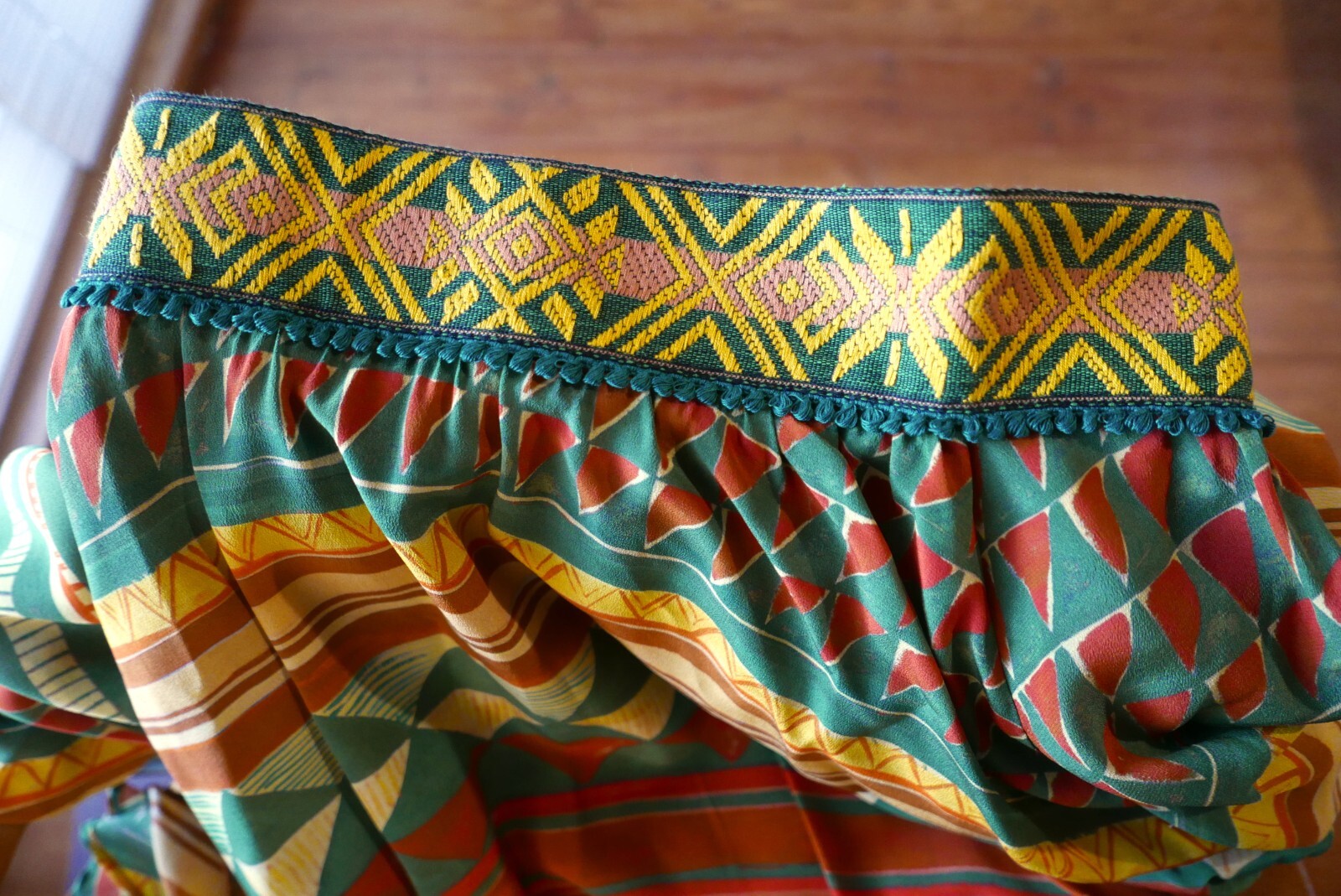 NWOT Stella Jean Geometric Pattern Orange Green Skirt Size 40 IT Small