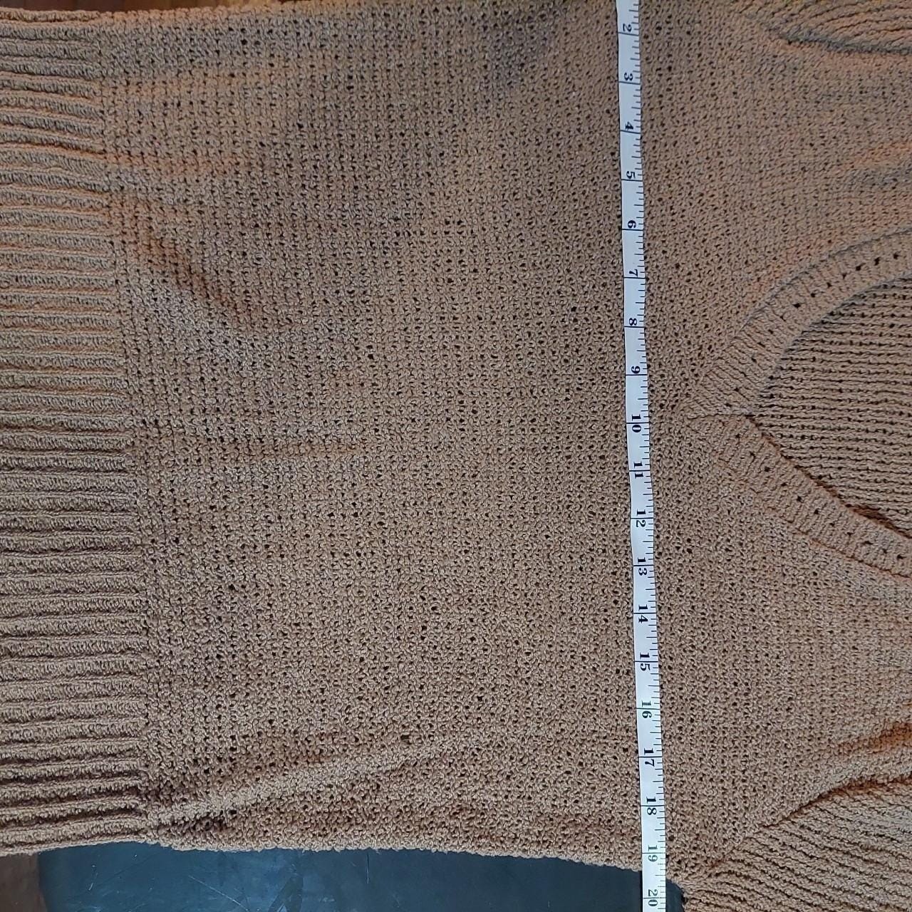 Vintage light brown V-neck short sleeve knit top.