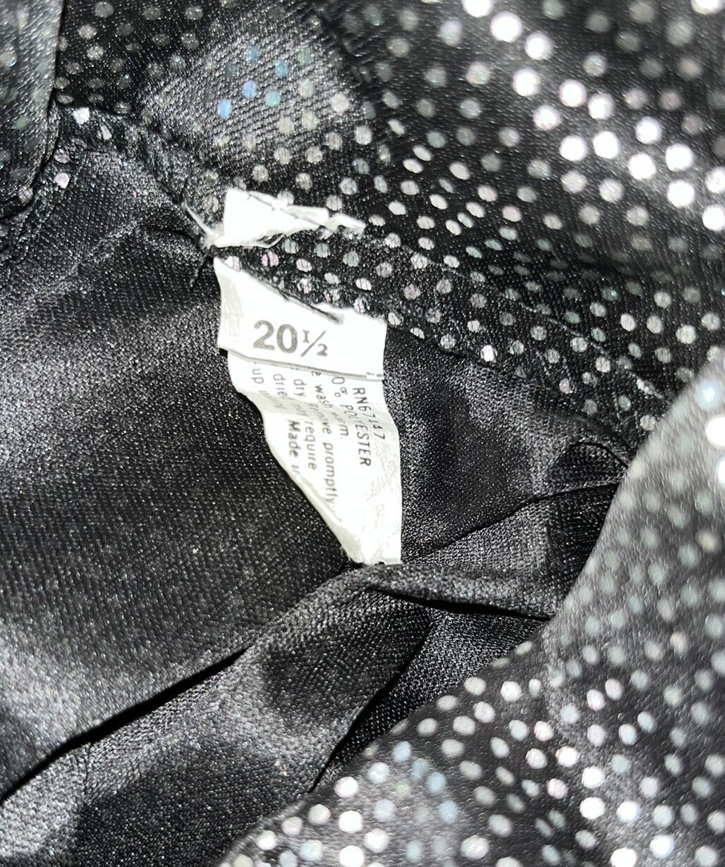 Vintage Tags 1980s Silver Black Flutter Slv Disco Dress 80s Size 20 ½ Curr 14-16
