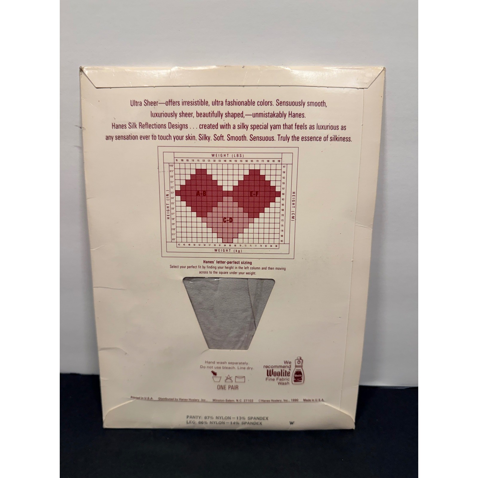 Hanes Silk Reflections Silver Shimmer Pantyhose Light Control Top Sz CD 723 VTG