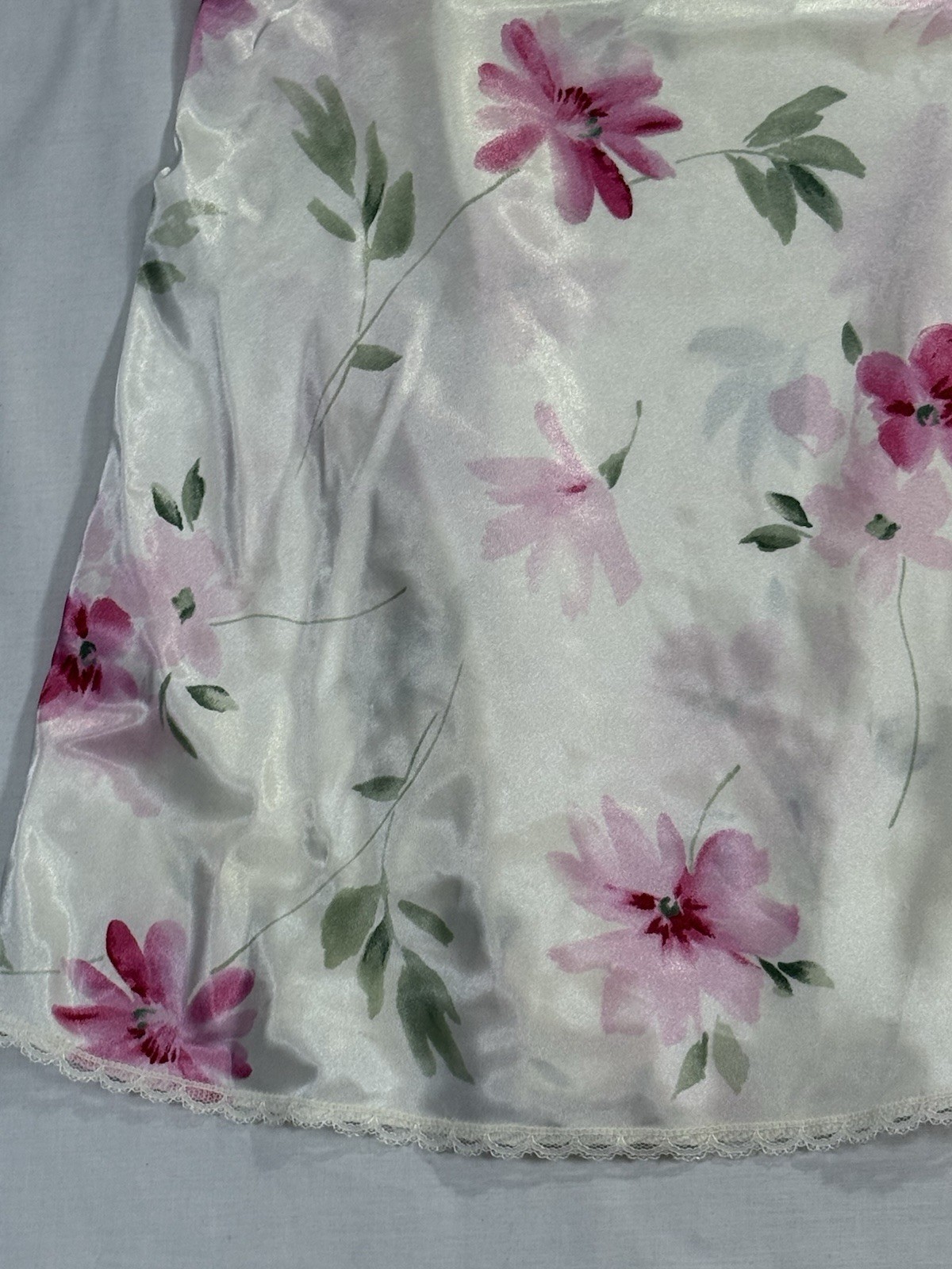 Y2K Gilligan O&rsquo;Malley White & Pink Floral Coquette Babydoll Nightgown XL