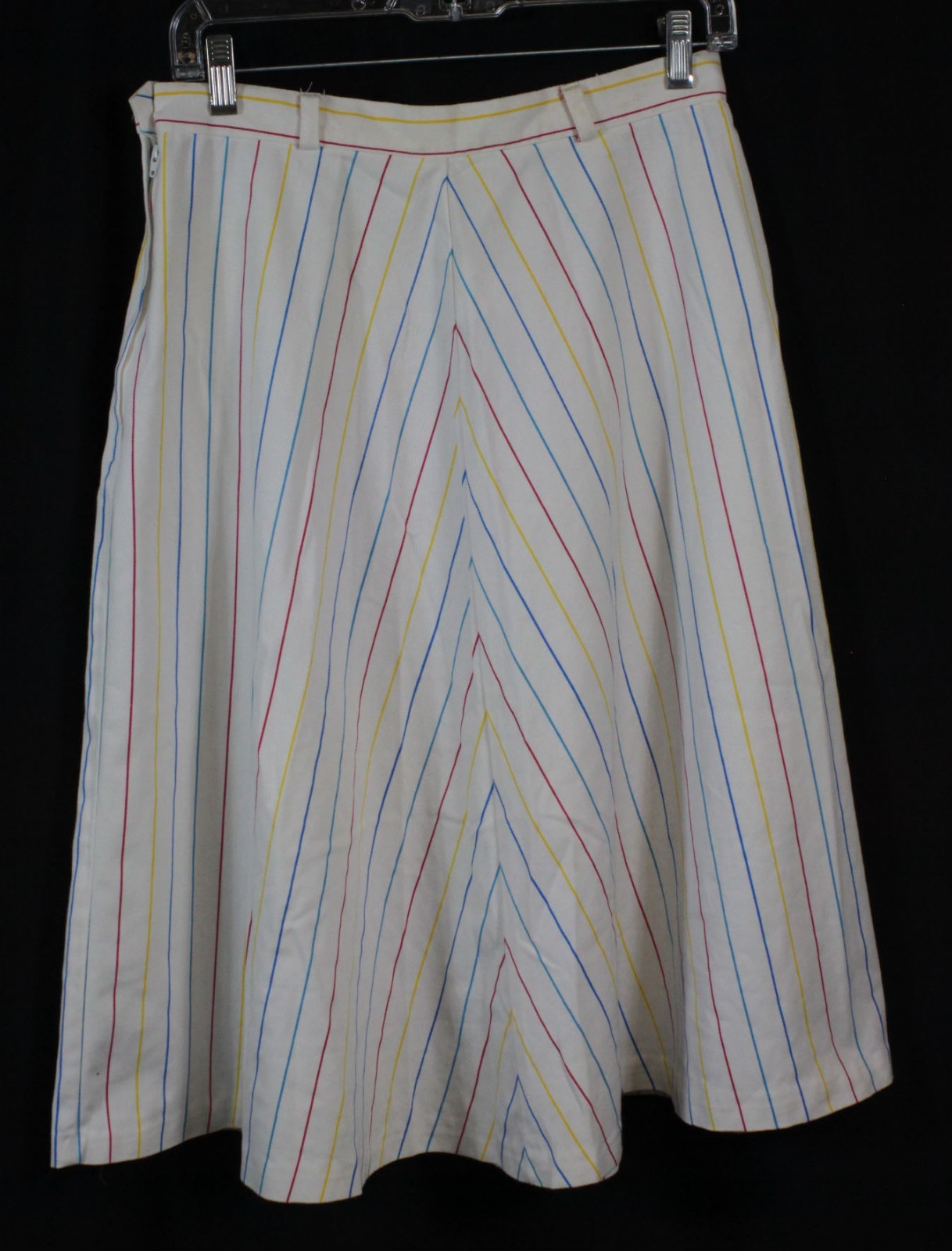 Vtg JCPenney Skirt A Line Retro 1980s White Pinstripe Secretary Multi Retro 16 M