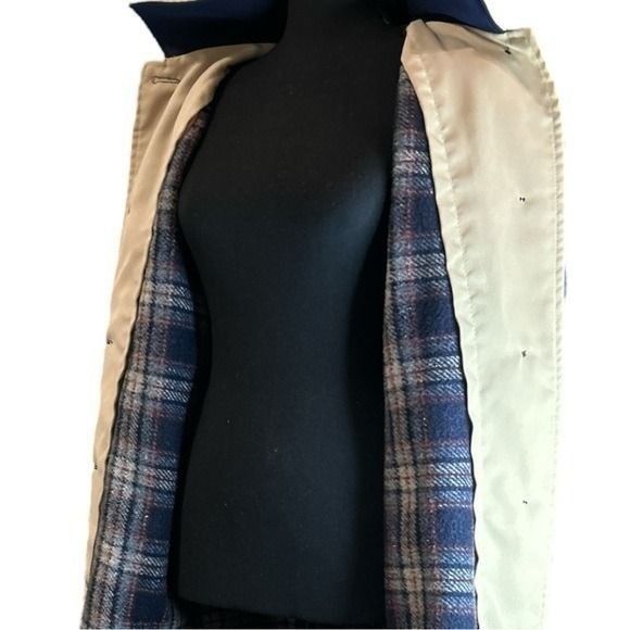Vintage ILGWU Union Jacket Womens Blue Long Coat Removable Lining Size 12