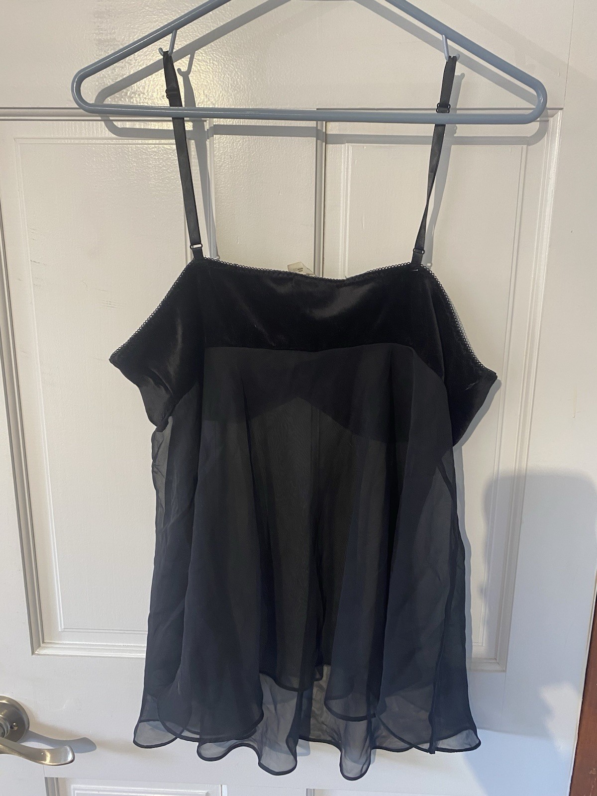 Je T&rsquo;adore Black Sheer Vintage Slip Dress 100% Polyester Regular Size Large