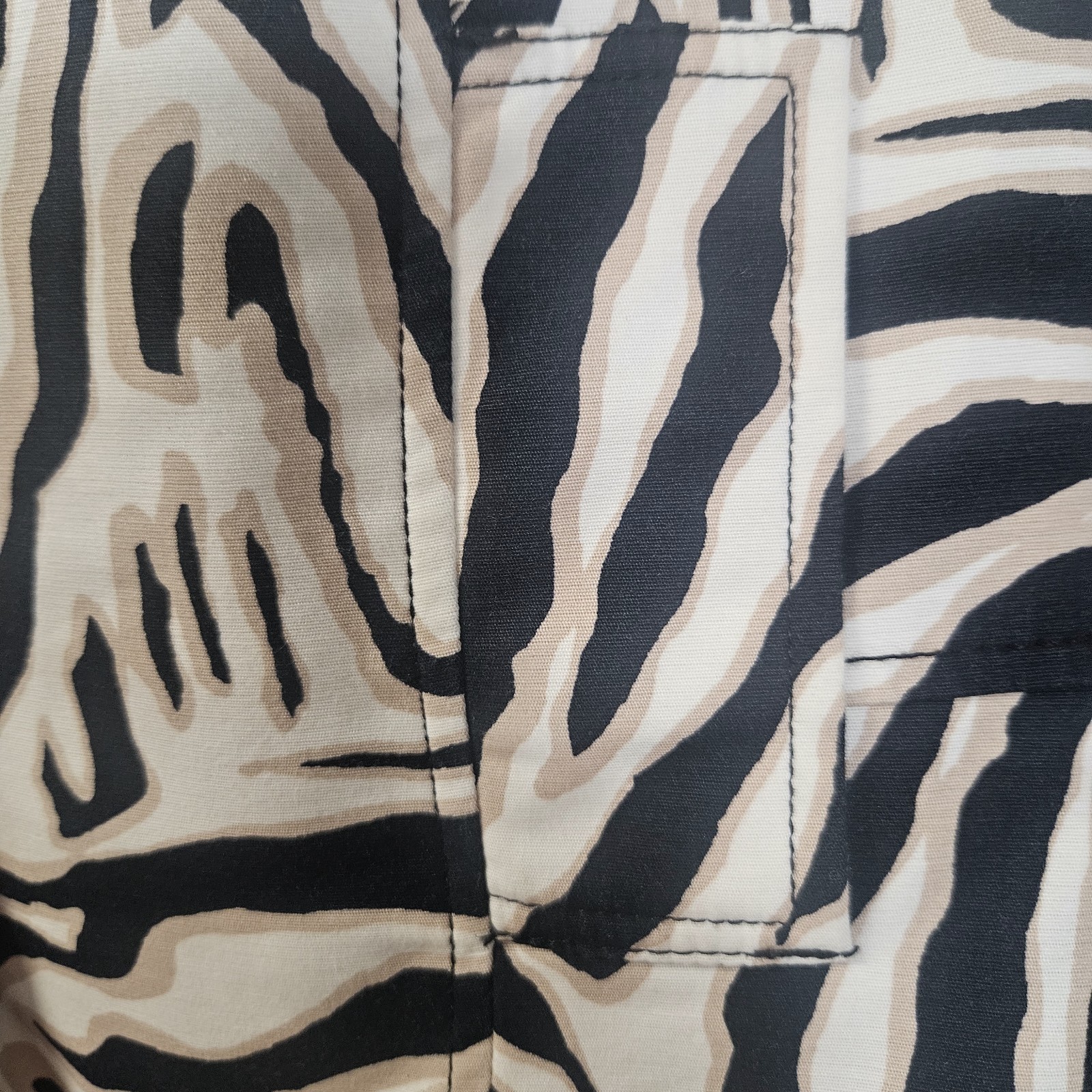 Rafaella Tan/black Zebra Print Button Down Jacket Women&rsquo;s Size M Preppy Art