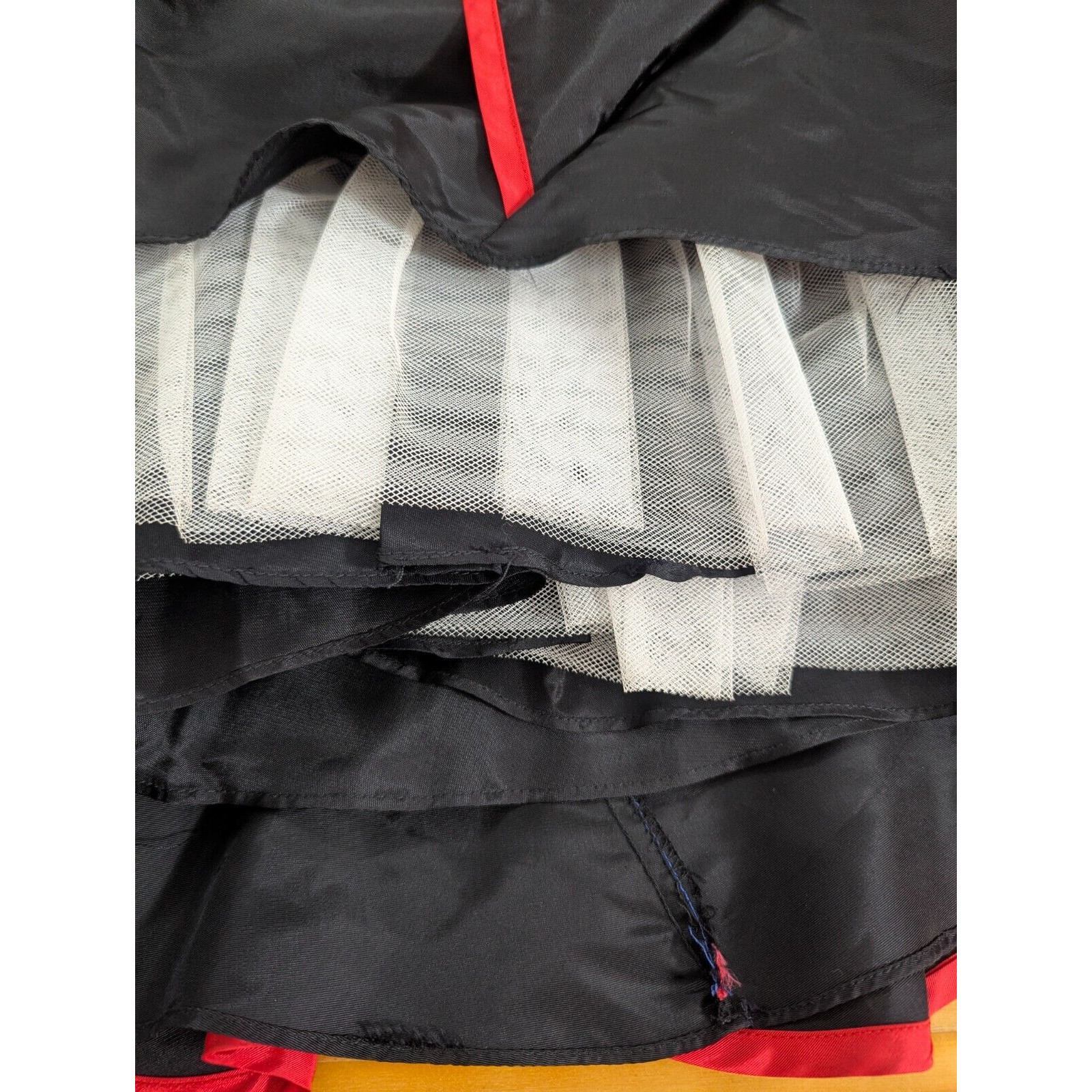 Vtg Hanna Lee Black Red Ruched Formal Dress Size 5/6 Glam Rock Goth Grunge
