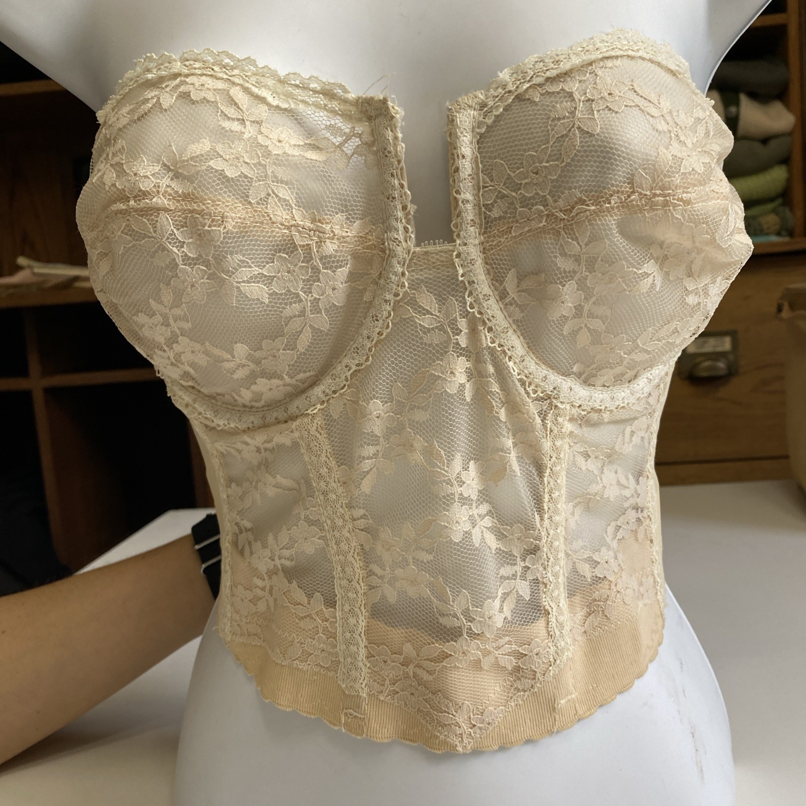Vintage Backless By Young Smoothie The Strouse Adler Co 38c Boustier Lace Bra