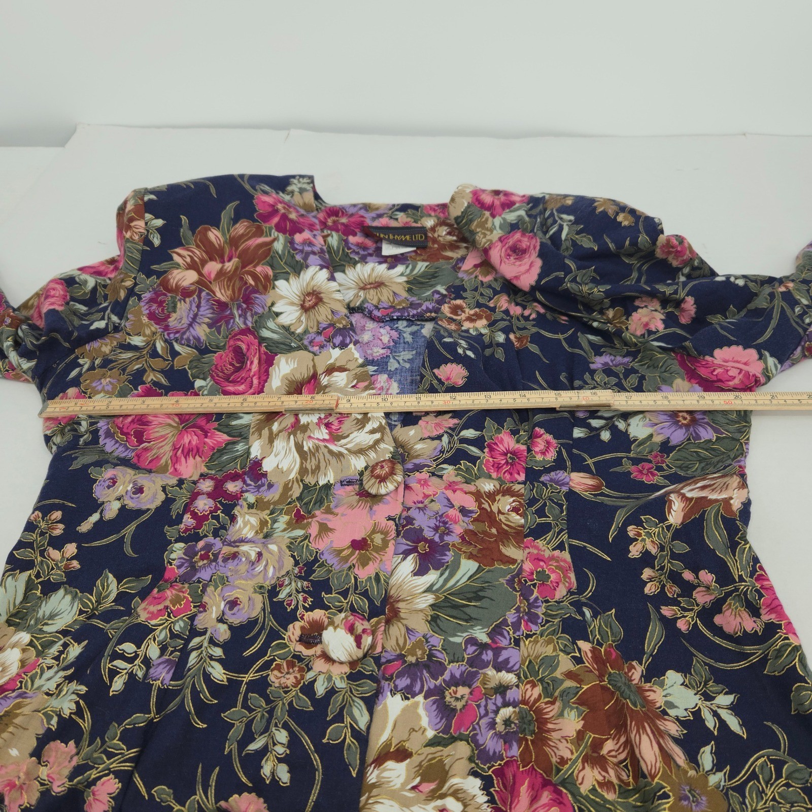 Just In Thyme Ltd Dress and Jacket Set Women Size 14 Floral 2 Piece Vintage 90s