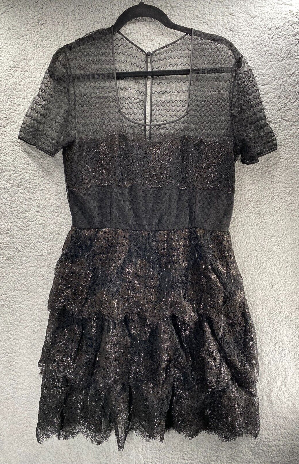 NWT Vintage PAMELA DENNIS Women&rsquo;s Size 12 Black Silk Evening Dress NEIMAN MARCUS
