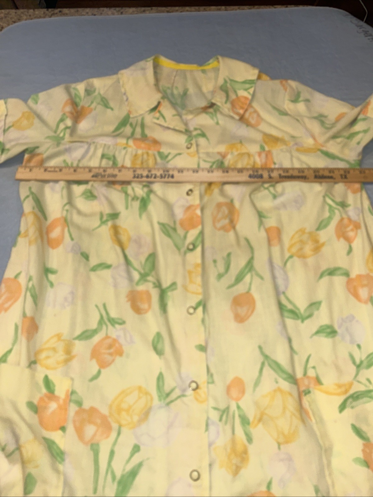 Vintage Cotton Snap From Yellow House Coat Housecoat GUC