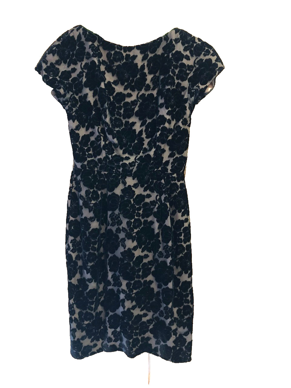 Vintage 40&rsquo;s Richard Cole Original Designer Burnt Black Velvet pencil Dress S