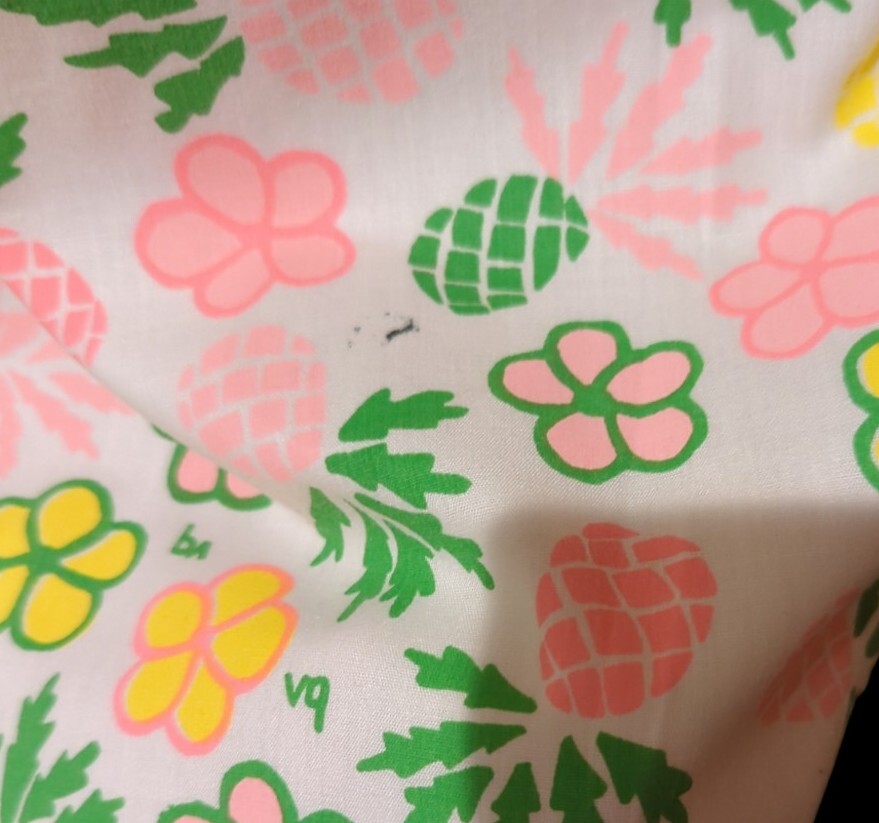 Vintage Pink Flowers Pineapple Shift Sheath Sun Dress Size 6 The Vested Gentress