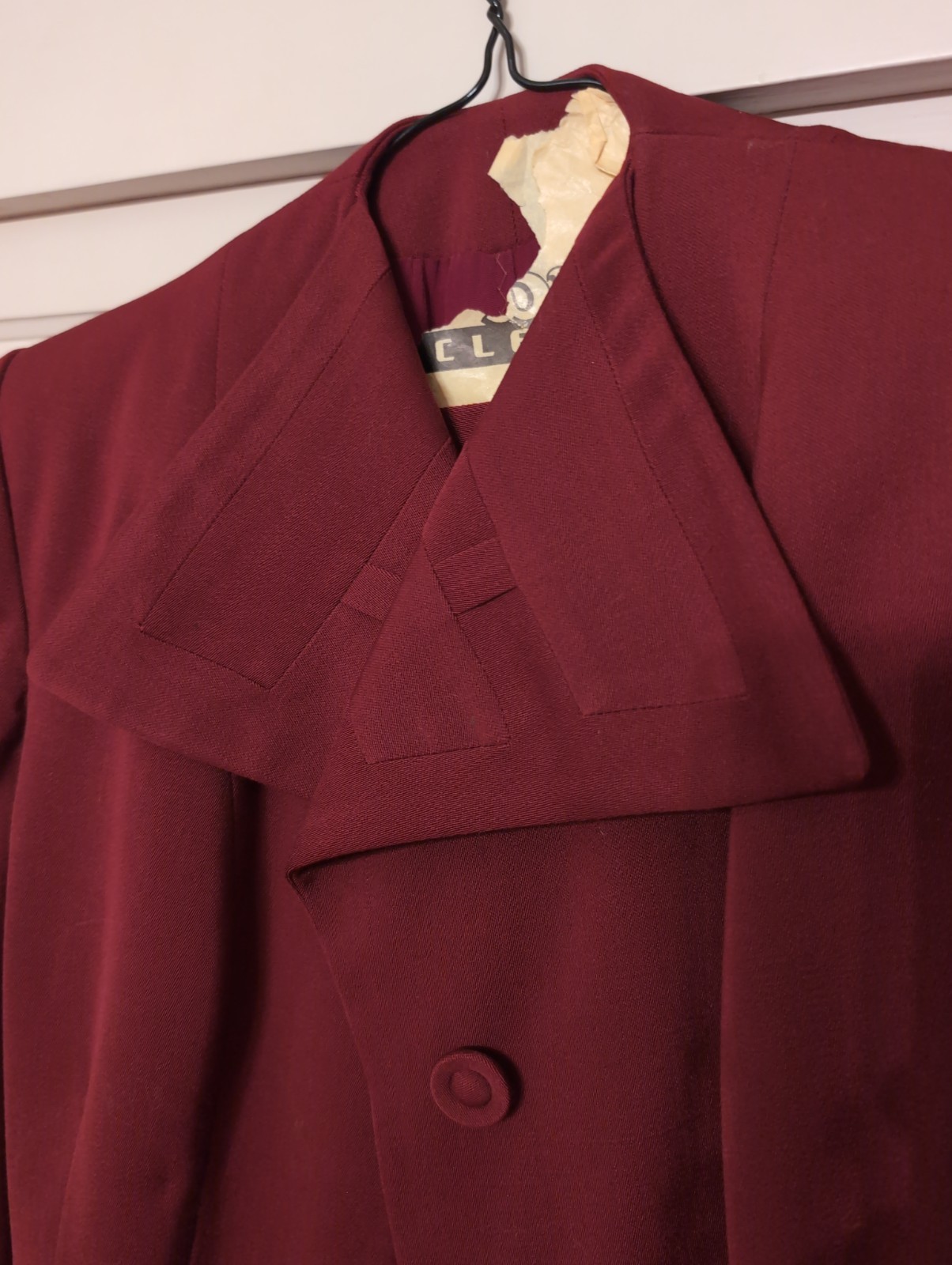 1940s Rummel Abbate California Custom Burgundy Gab Skirt Suit Vintage Wool