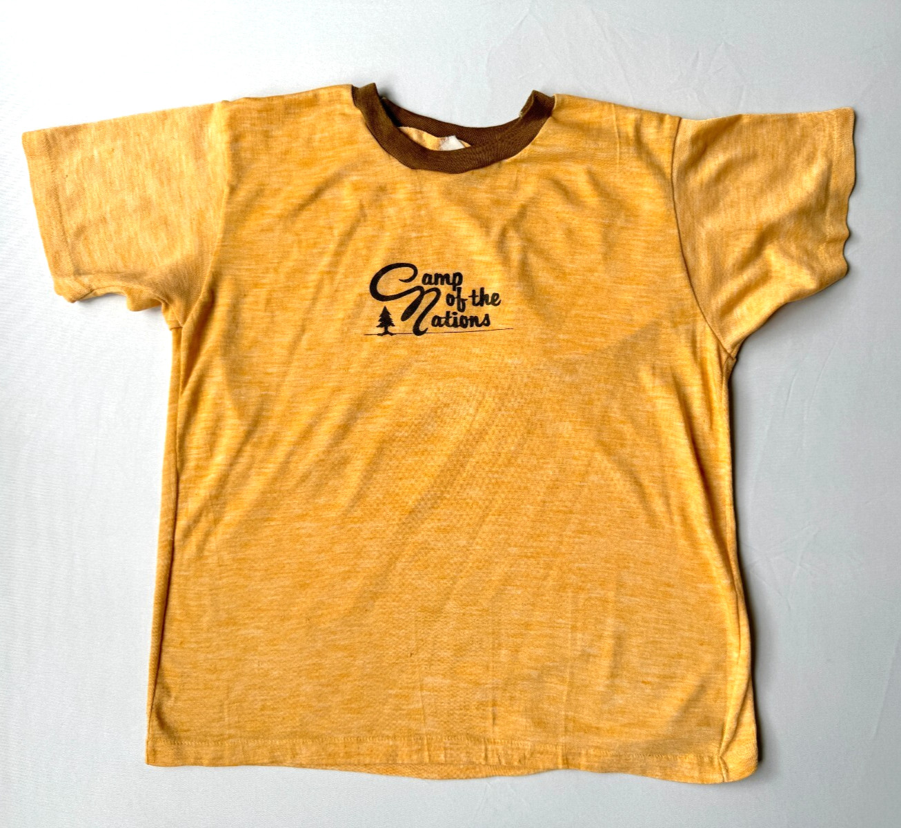 Vintage Camp of the Nations Yellow Youth L/XL Womens S GUC 18.25 x 21.75 Retro
