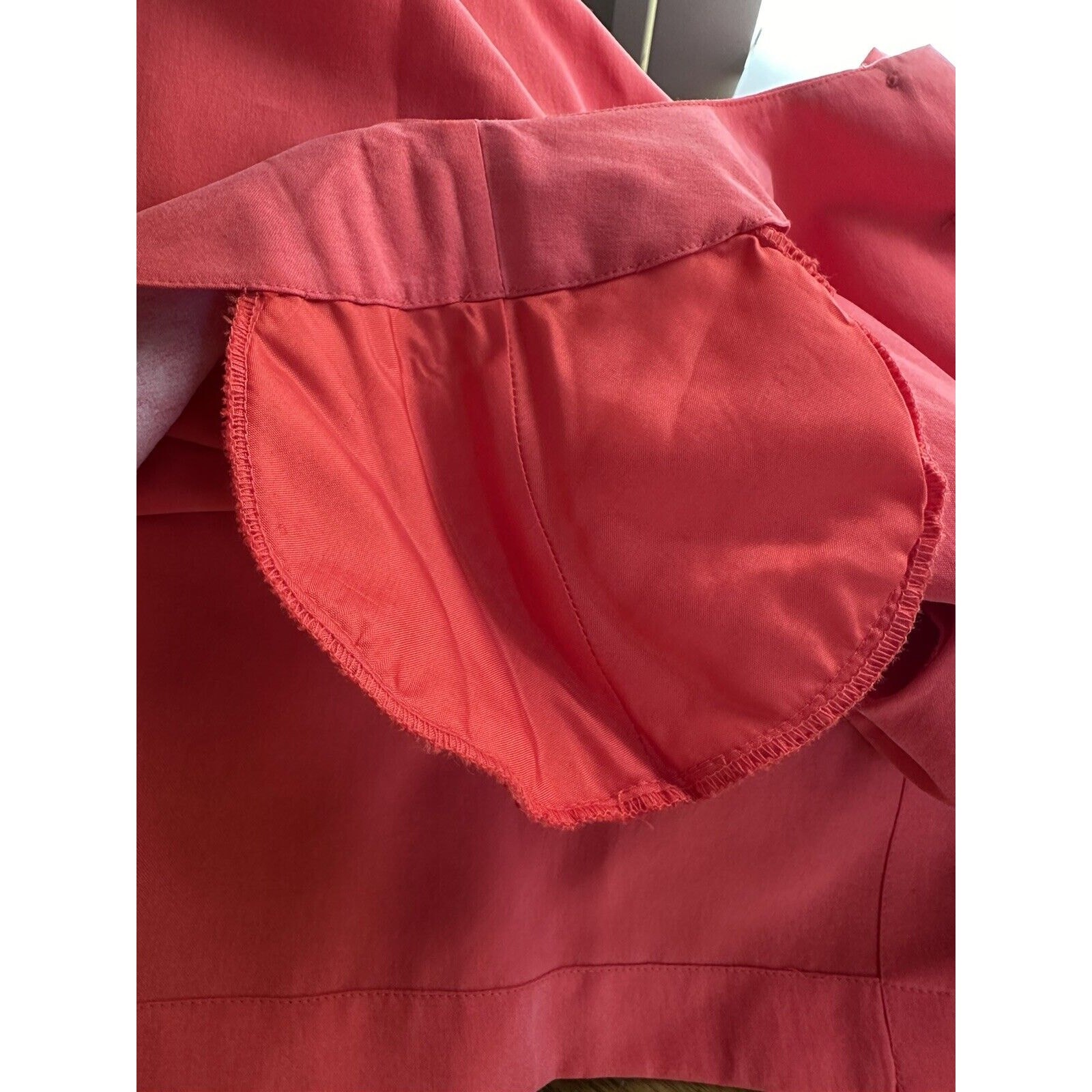Rafaella Vintage 100% Silk Coral Button Up Long Sleeve Shirt jacket Size Small
