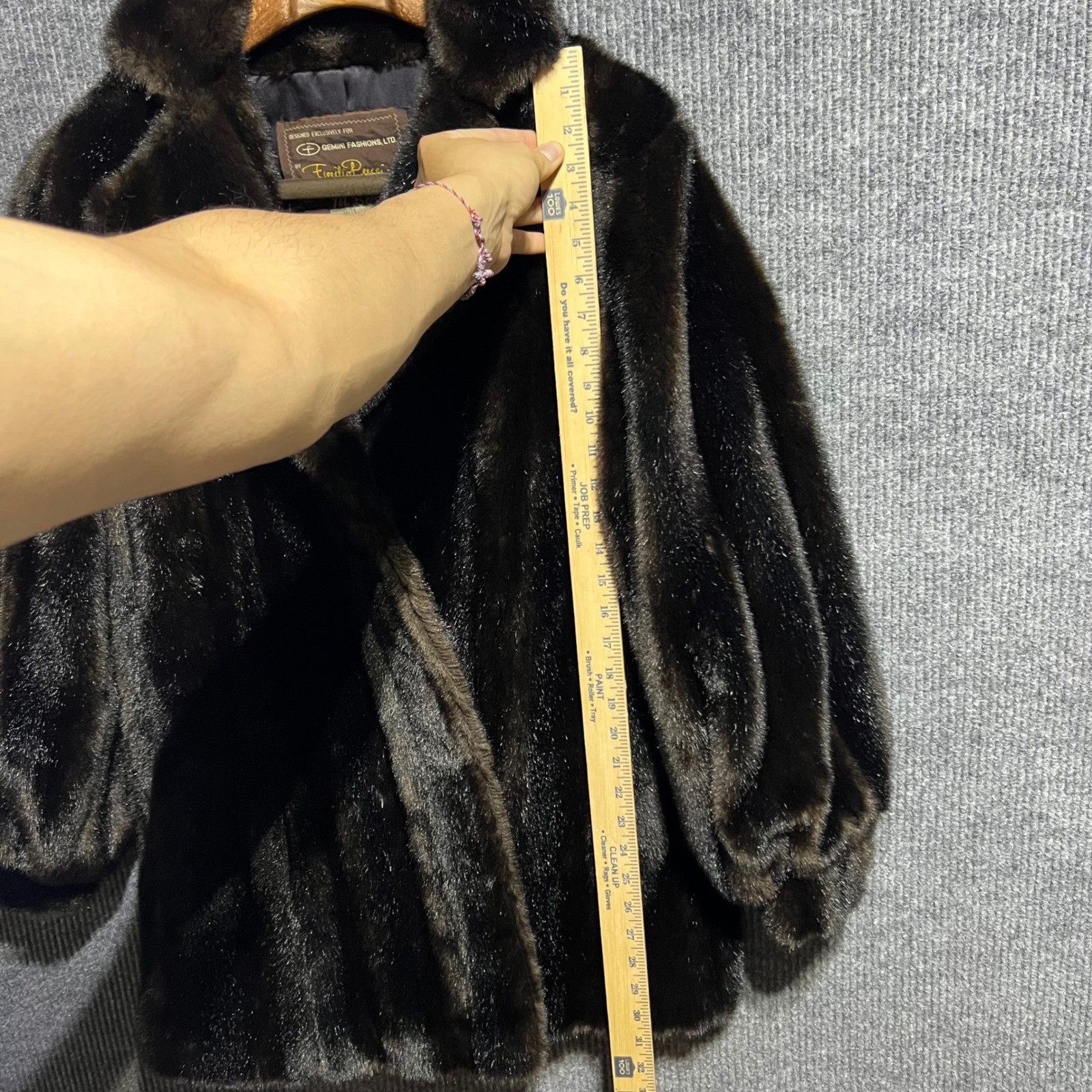 Vintage Emilio Pucci Faux Fur Coat Women Medium Brown 60s Gemini Fashions Luxury