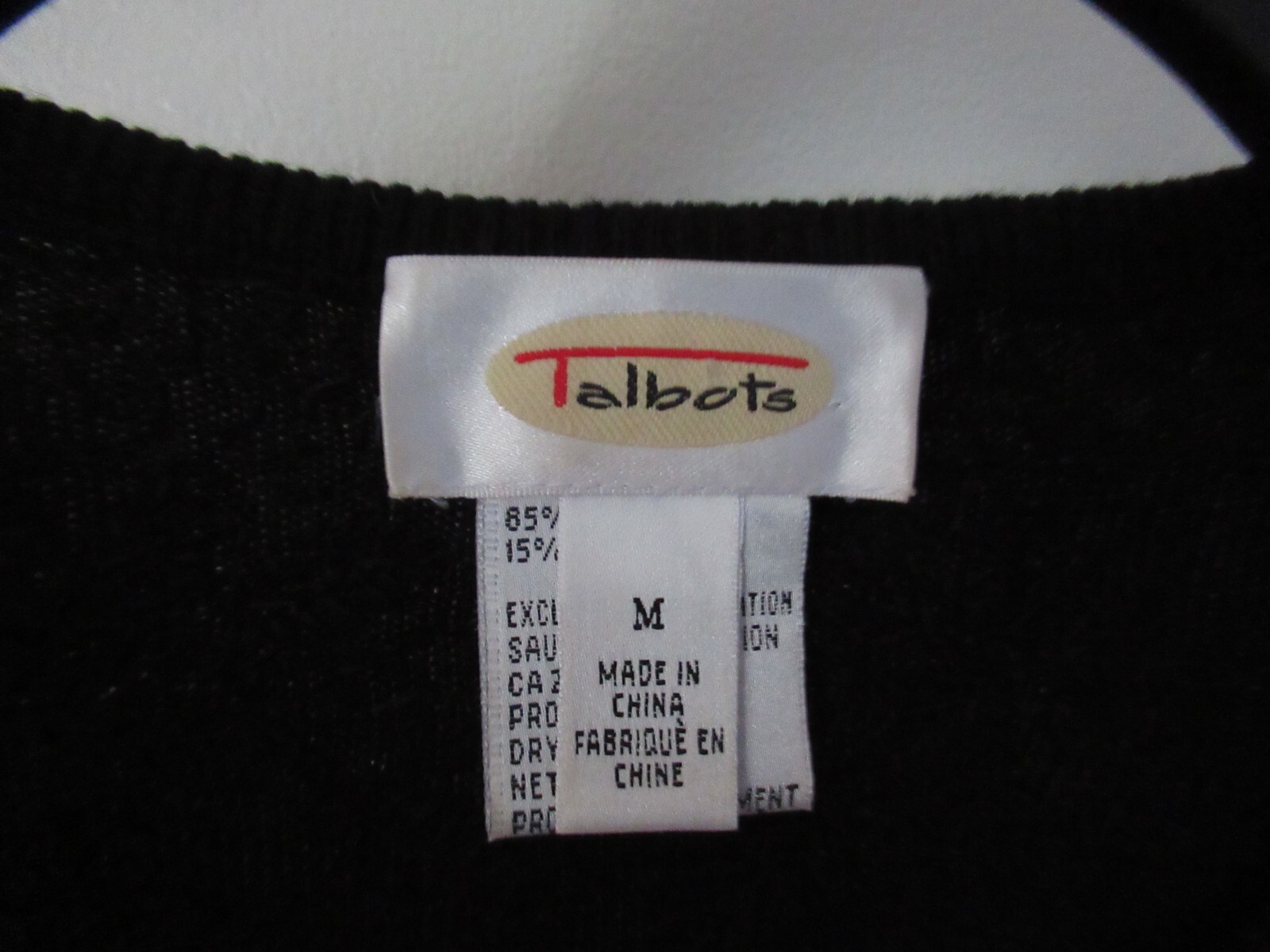 Talbots Silk/Cashmere Blend Black Beaded Gorgeous Vintage Sweater Cardigan M