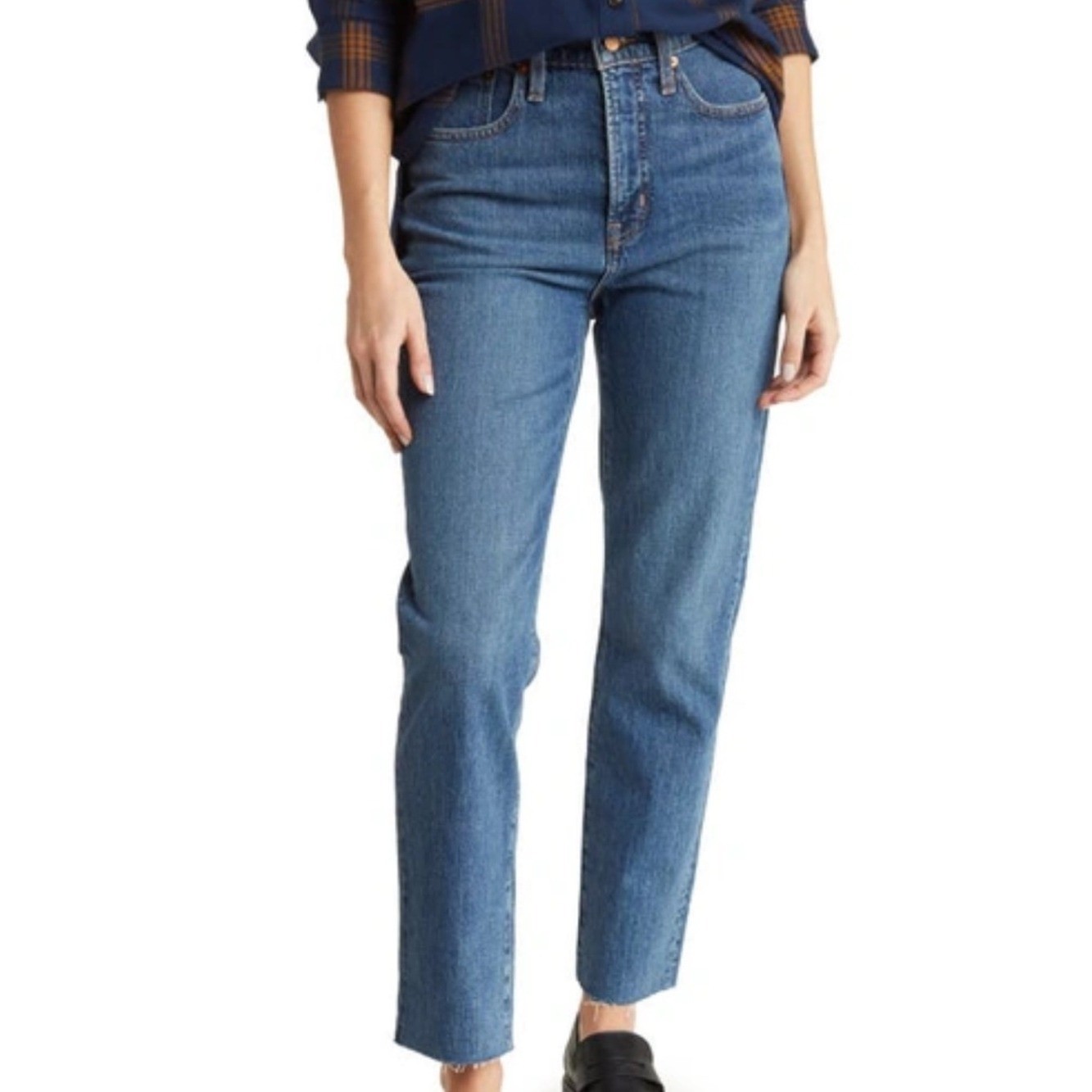Madewell The Perfect Vintage Jeans Raw Hem Alstyne Wash High Rise 30