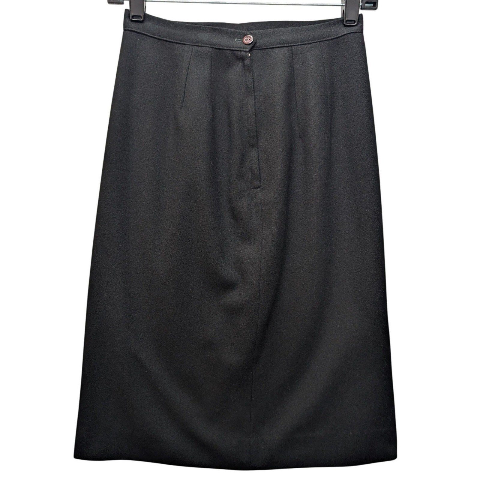 Vintage Pandora Costume Maker Pencil Skirt Women 11-12 Black Lined Slit